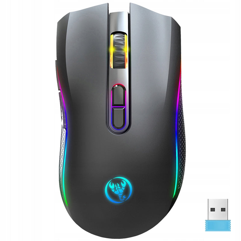 GAMING WIRELESS MOUSE FOR GAMERS RGB BLUETOOTH USB 2.4GHZ 4800DPI