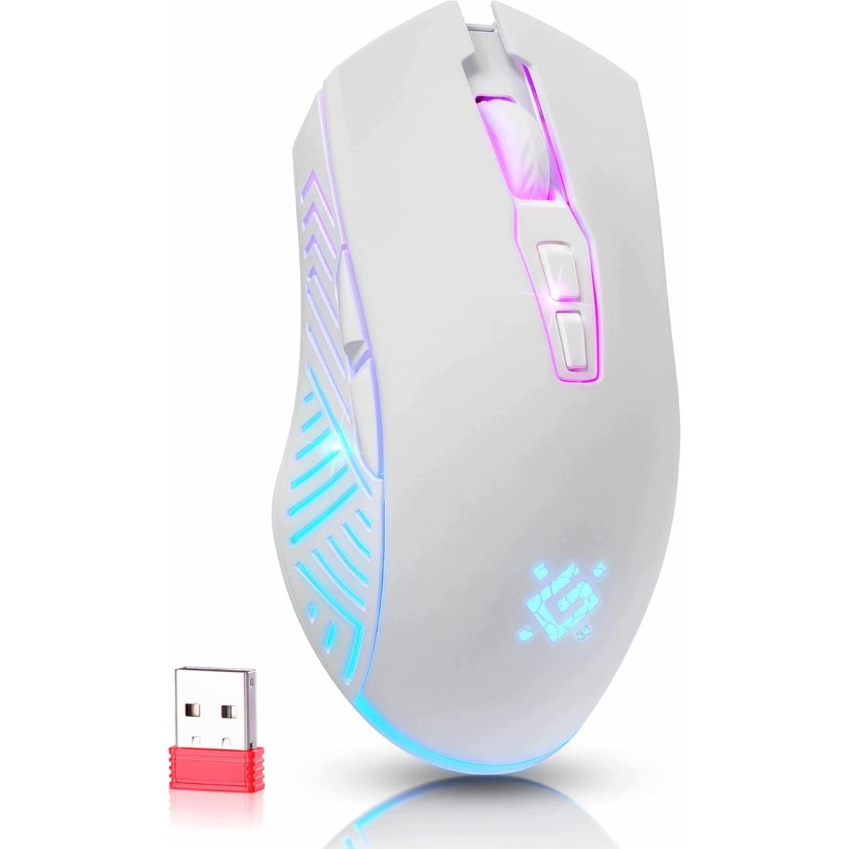GAMING WIRELESS MOUSE FOR RGB GAMERS QUIET 6 BUTTONS 1200-3200DPI Packaging status original