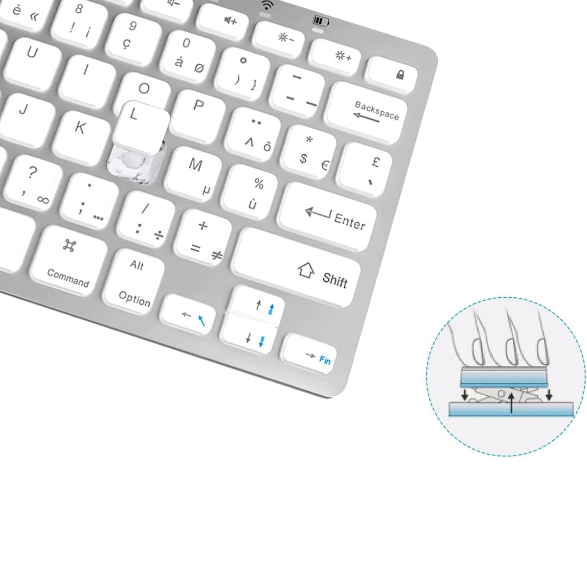 GAOJIE-K001 Ultra-Light AZERTY Wireless Bluetooth Keyboard Keyboard layout FR (azerty)