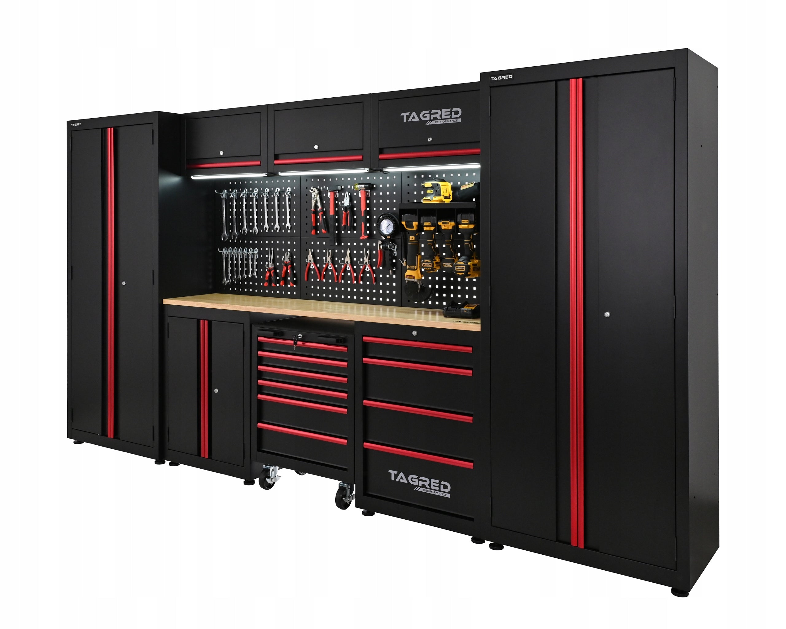 GARAGE FURNITURE WORKSHOP 8 LED MODULES 2x WORKSHOP TOOL CABINET Manufacturer code TA1935TA1823 meble narzędziowe do garażu