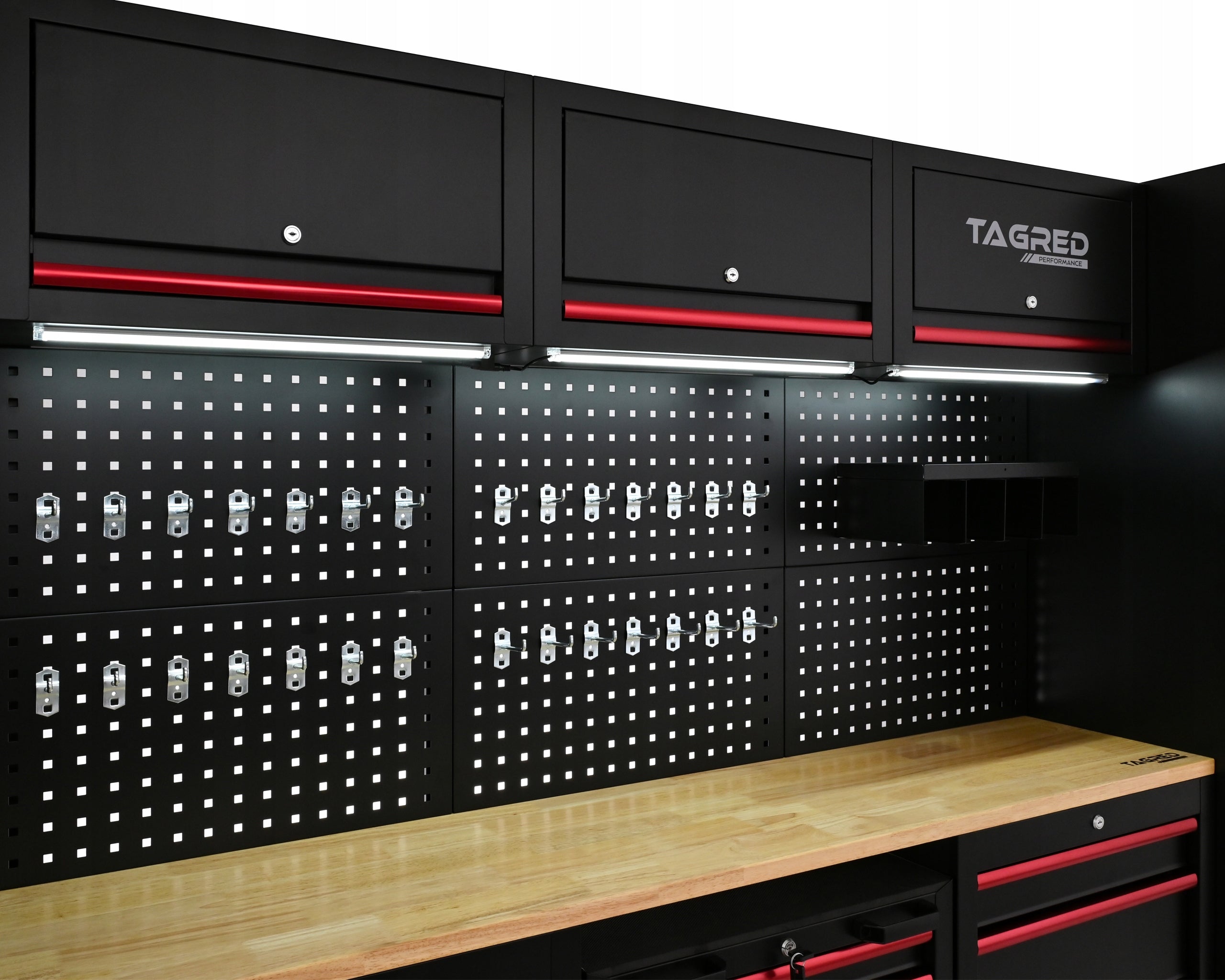 GARAGE FURNITURE WORKSHOP 8 LED MODULES 2x WORKSHOP TOOL CABINET Product width 336 cm