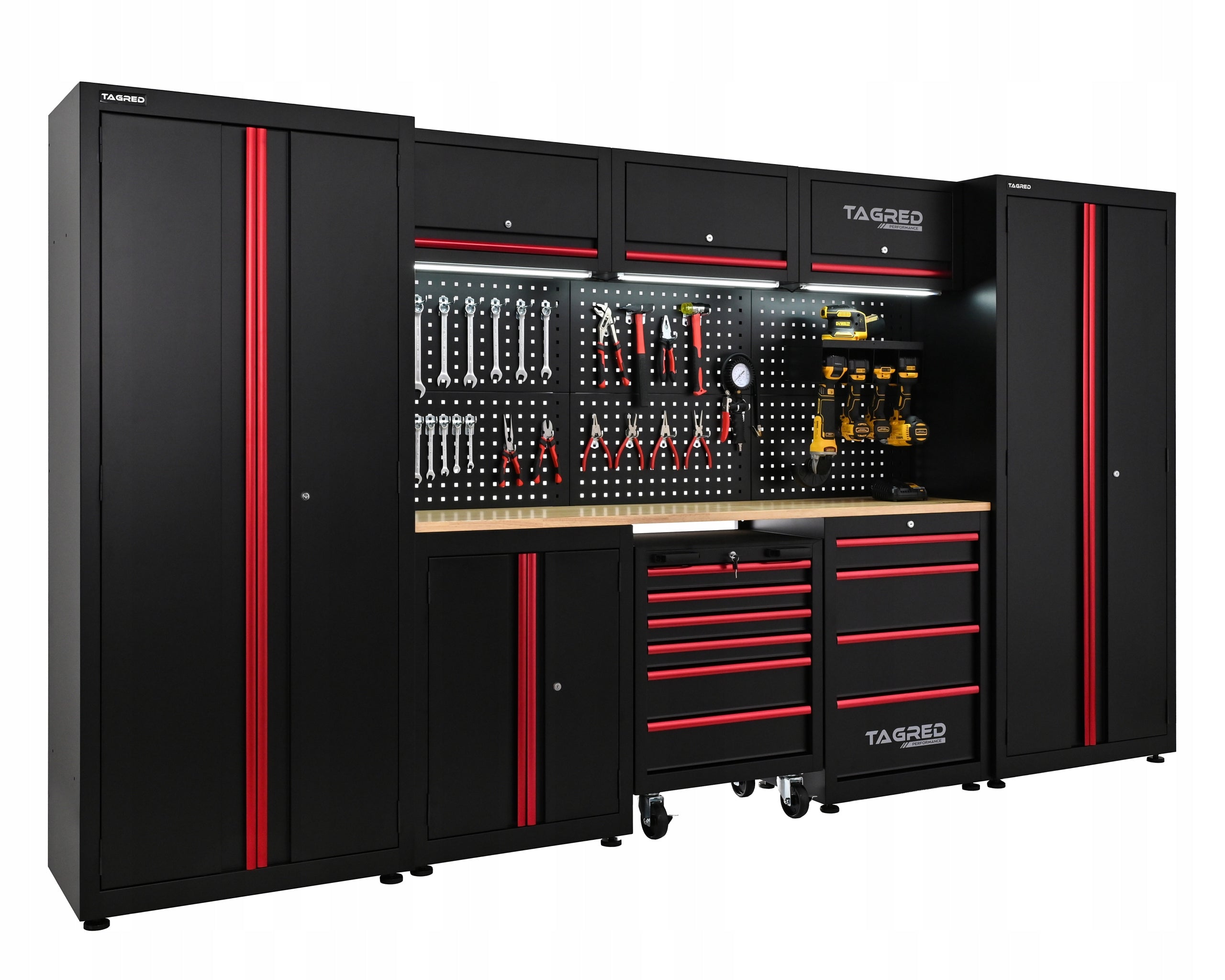GARAGE FURNITURE WORKSHOP 8 LED MODULES 2x WORKSHOP TOOL CABINET