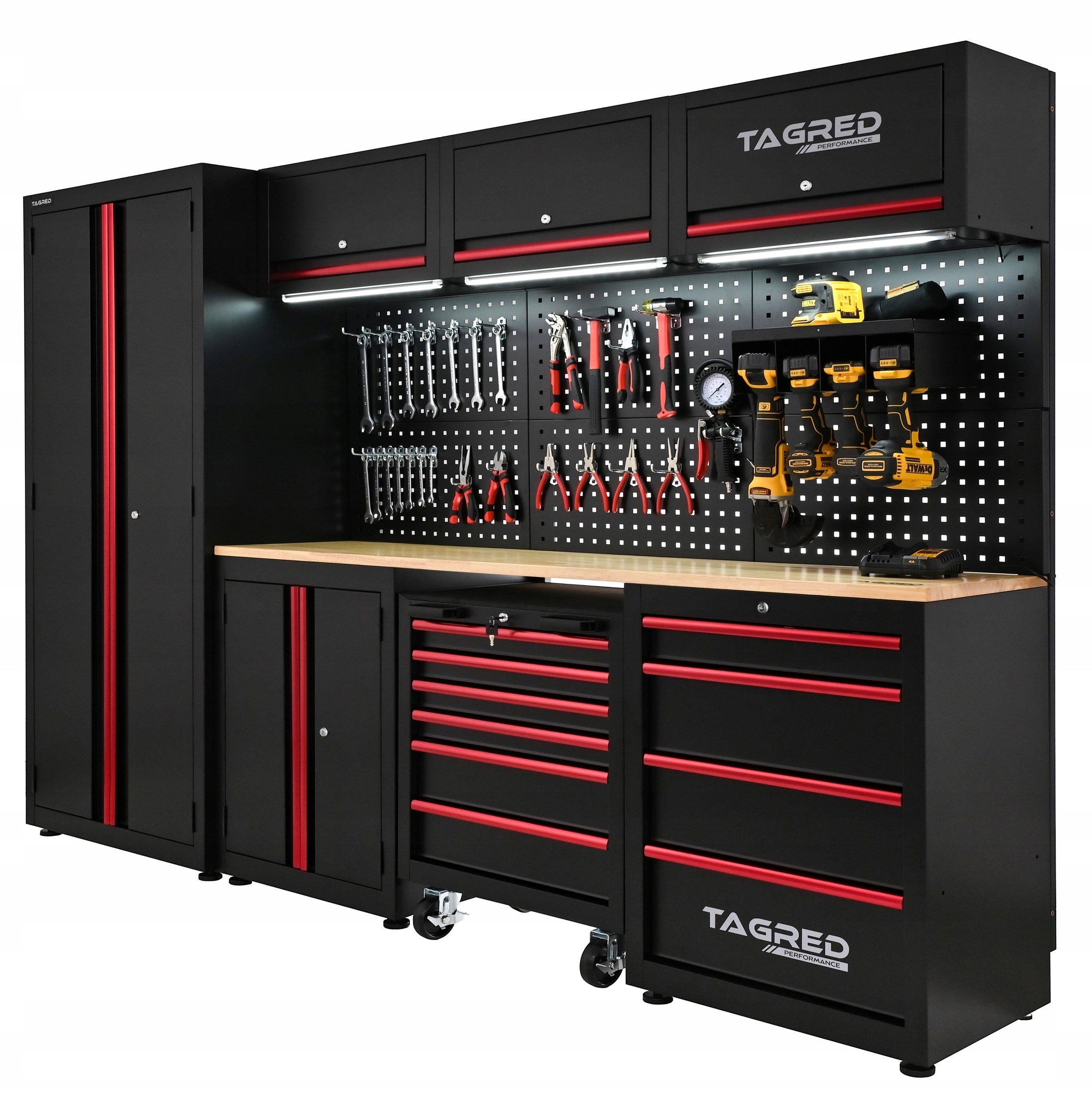 GARAGE FURNITURE WORKSHOP 8 MODULES LED TOOL CABINET FOR WORKSHOP Packaging status original
