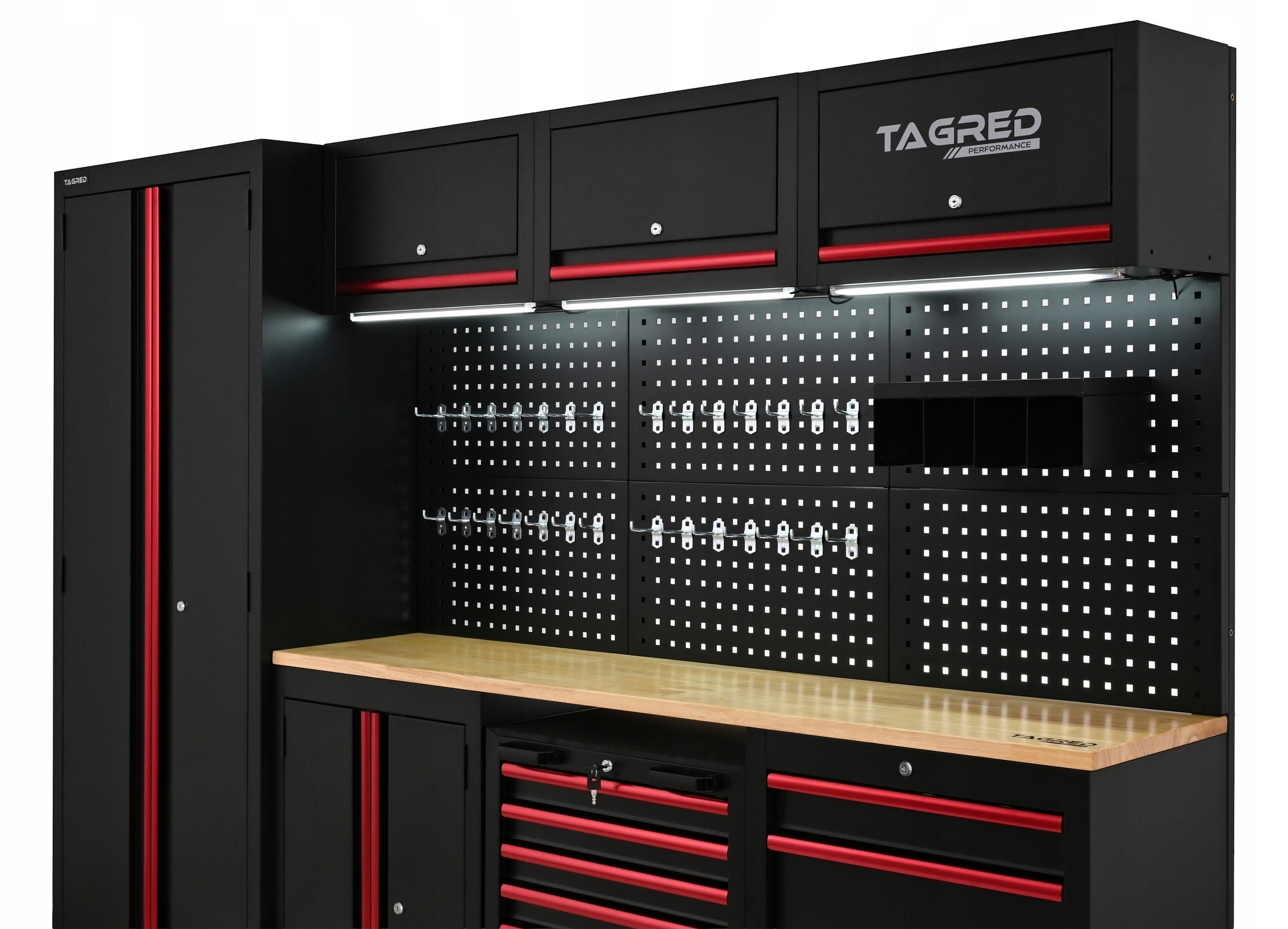 GARAGE FURNITURE WORKSHOP 8 MODULES LED TOOL CABINET FOR WORKSHOP Product width 260 cm