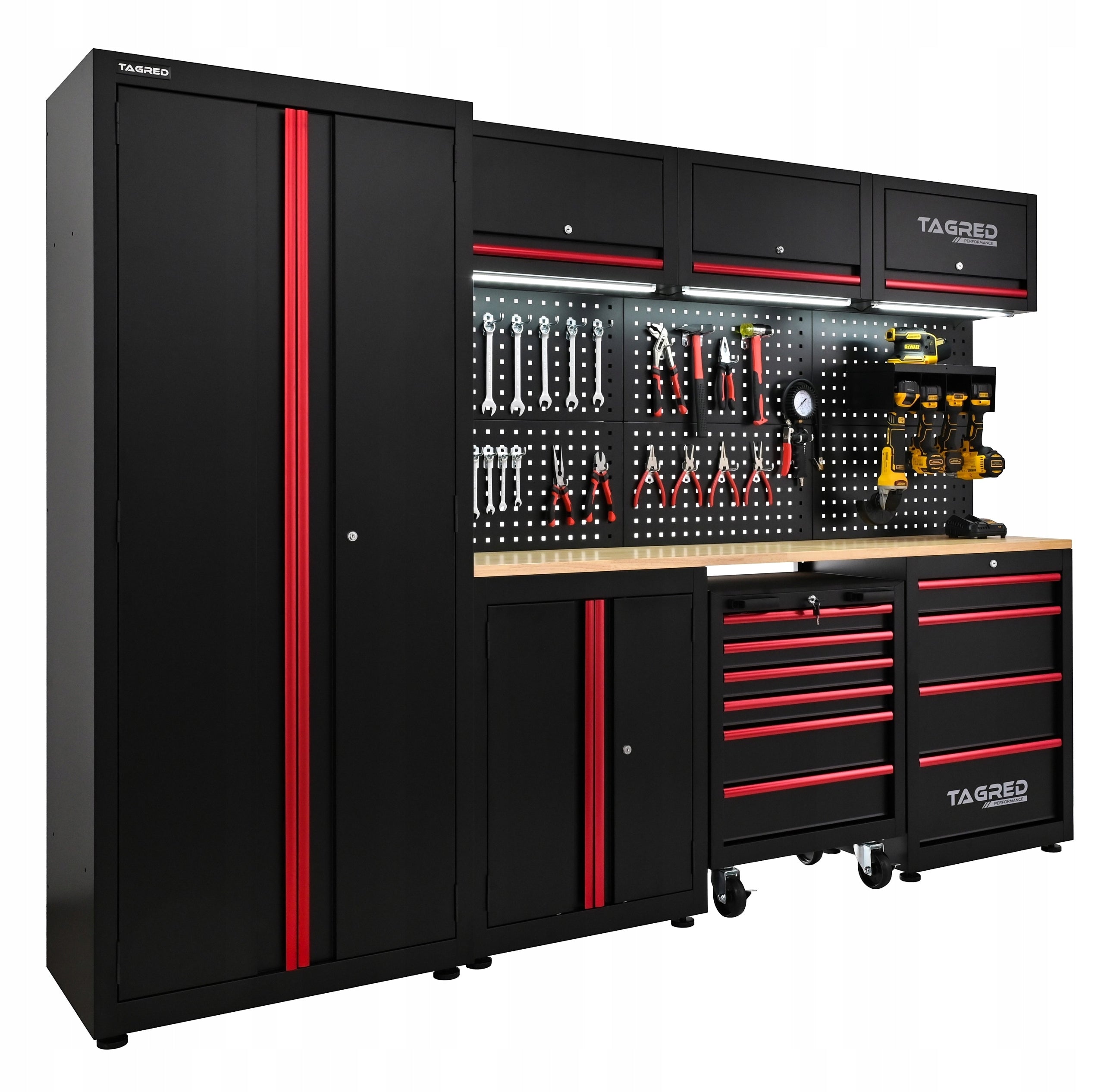 GARAGE FURNITURE WORKSHOP 8 MODULES LED TOOL CABINET FOR WORKSHOP