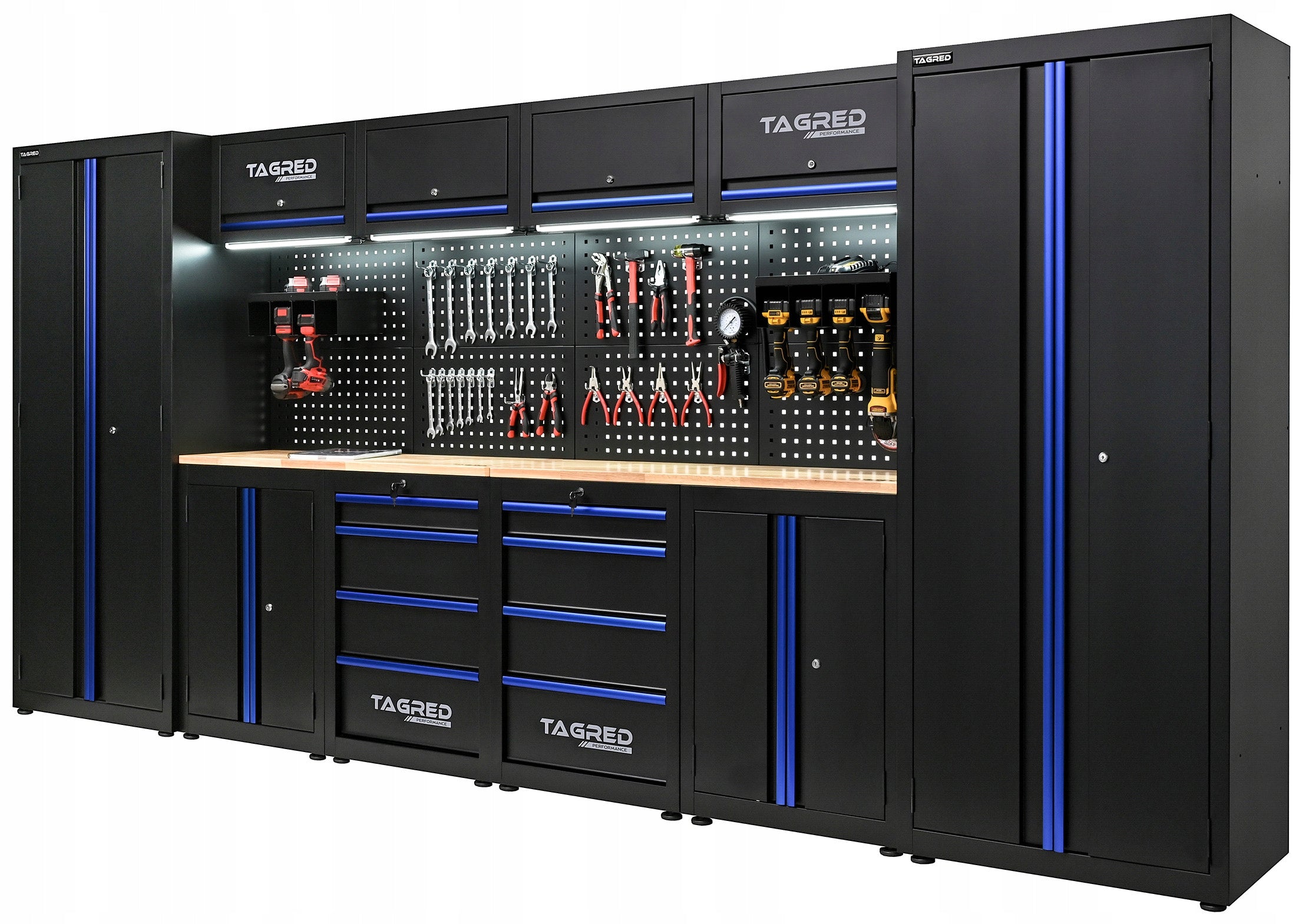 GARAGE FURNITURE WORKSHOP BOOKCASE LARGE FOR GARAGE WORKSHOP LARGE +LED SET Product width 400 cm