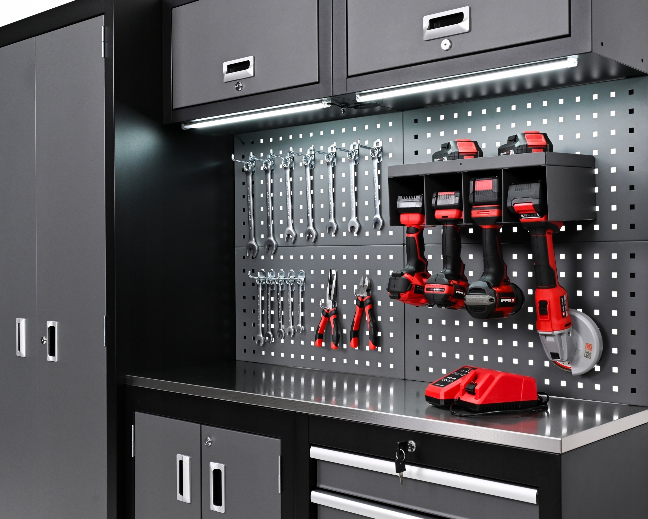 GARAGE FURNITURE WORKSHOP RACK TOOL CABINET WORKSHOP COUNTERTOP INOX 3D Accessories included no