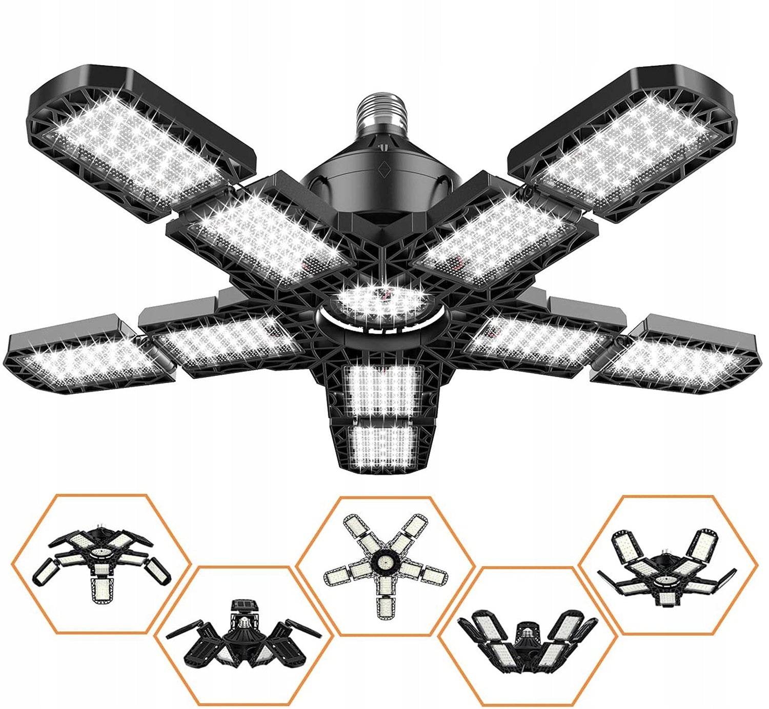 GARAGE LAMP LED CEILING EXTENDABLE HALOGEN E27 5 ADJUSTABLE ARMS