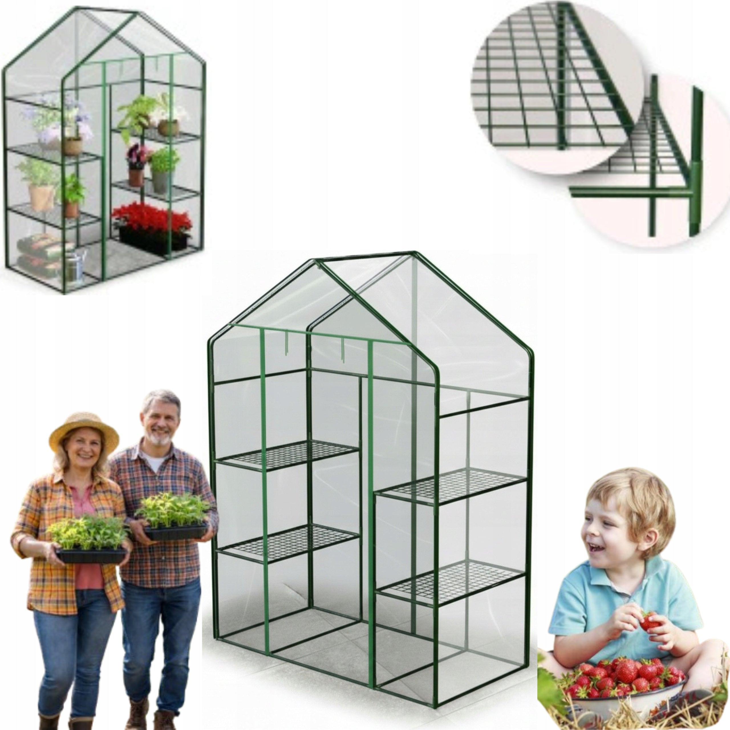 GARDEN BALCONY GREENHOUSE 195X140X70CM VERTICAL BOOKCASES FOIL MINI TUNNEL