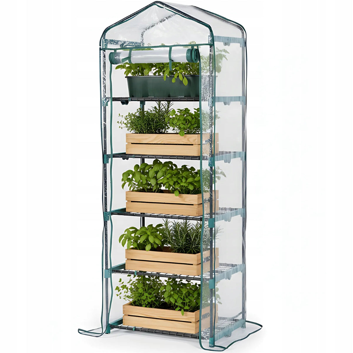 GARDEN BALCONY GREENHOUSE 5 shelves 200cm 68x49cm UV Foil for Balcony Packaging status original