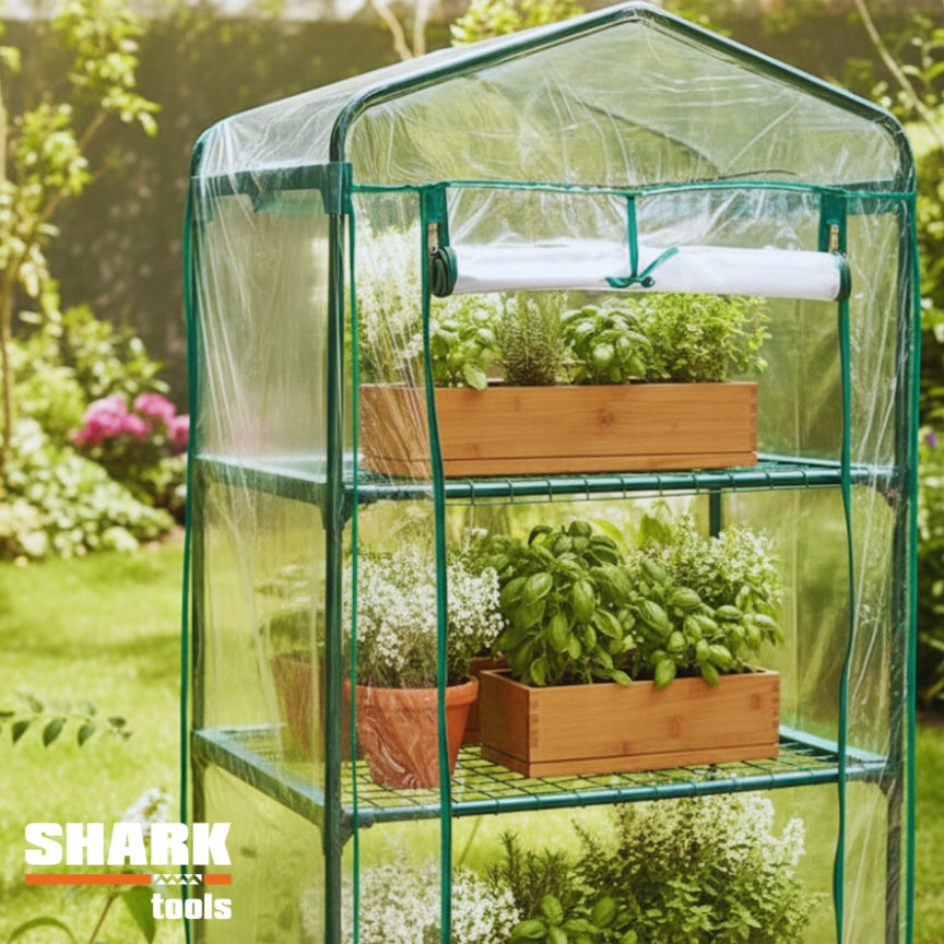 GARDEN BALCONY GREENHOUSE 5 shelves 200cm 68x49cm UV Foil for Balcony Width 0.68 m