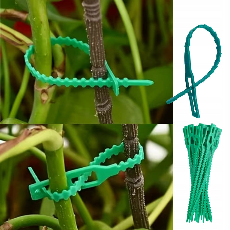 GARDEN BANDS FOR FASTENING PLANTS BRANCHES GREEN 60pcs 13cm 17cm 23cm Color green
