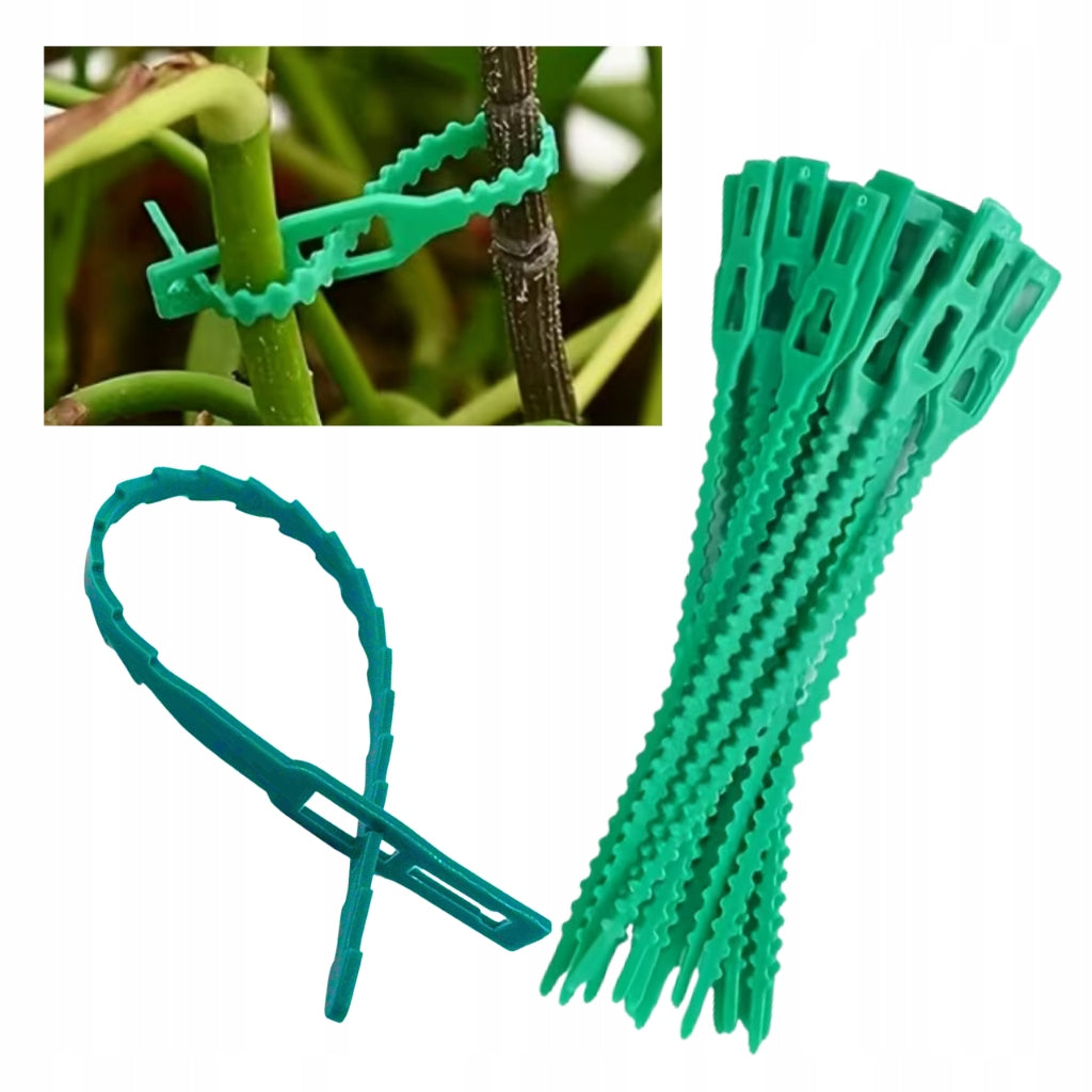 GARDEN BANDS FOR FASTENING PLANTS BRANCHES GREEN 60pcs 13cm 17cm 23cm