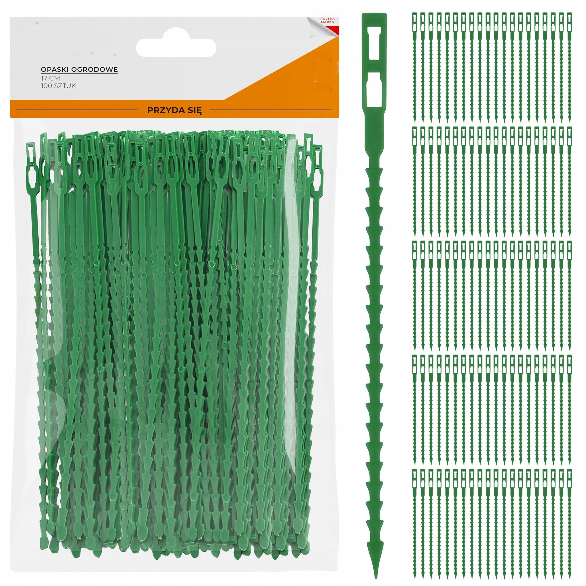 GARDEN BANDS FOR FASTENING PLANTS BRANCHES OF FLOWERS GREEN ADJUSTABLE 100PCS Packaging status original