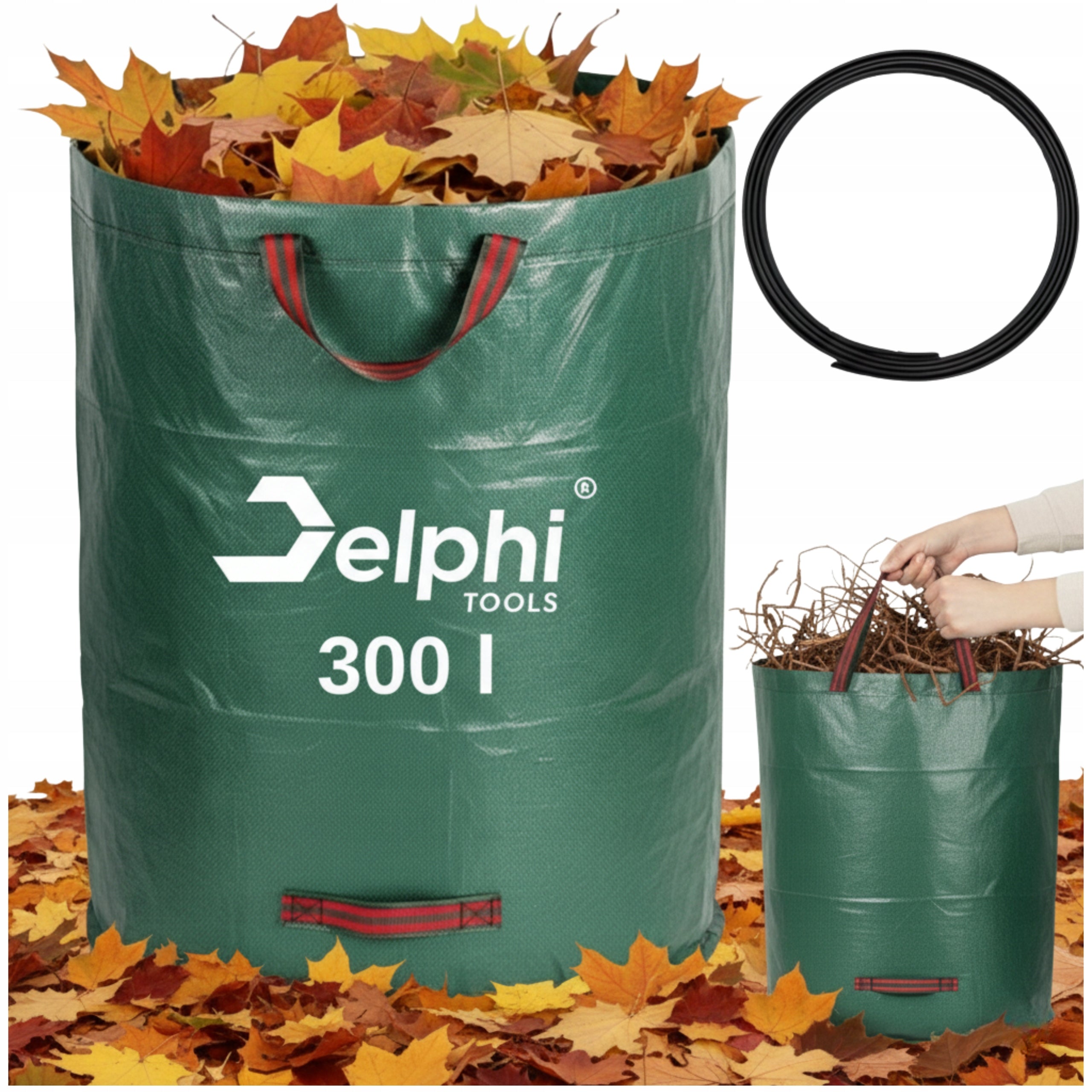 GARDEN BASKET BAG GARDEN BAG LEAF GRASS CONTAINER FOLDING 300 L