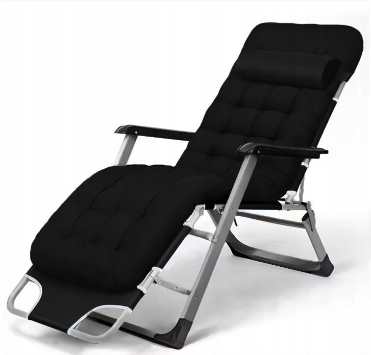 GARDEN BEACH CHAIR FOLDING PILLOW COMFORTABLE BLACK IDEALGarden Kind sunbed