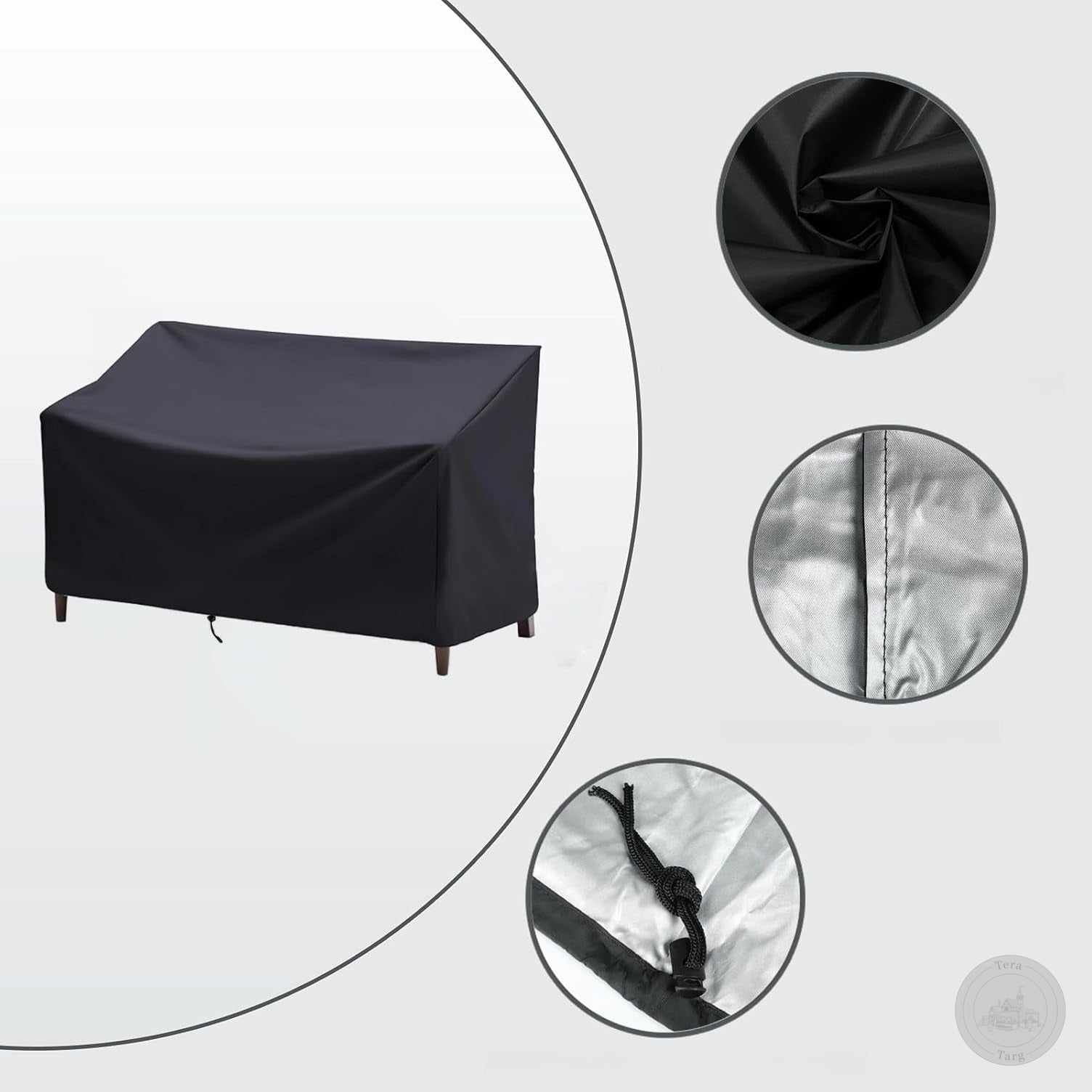 GARDEN BENCH COVER WATERPROOF VENTILATION 190cm YEAR-ROUND PROTECTION Manufacturer no brand