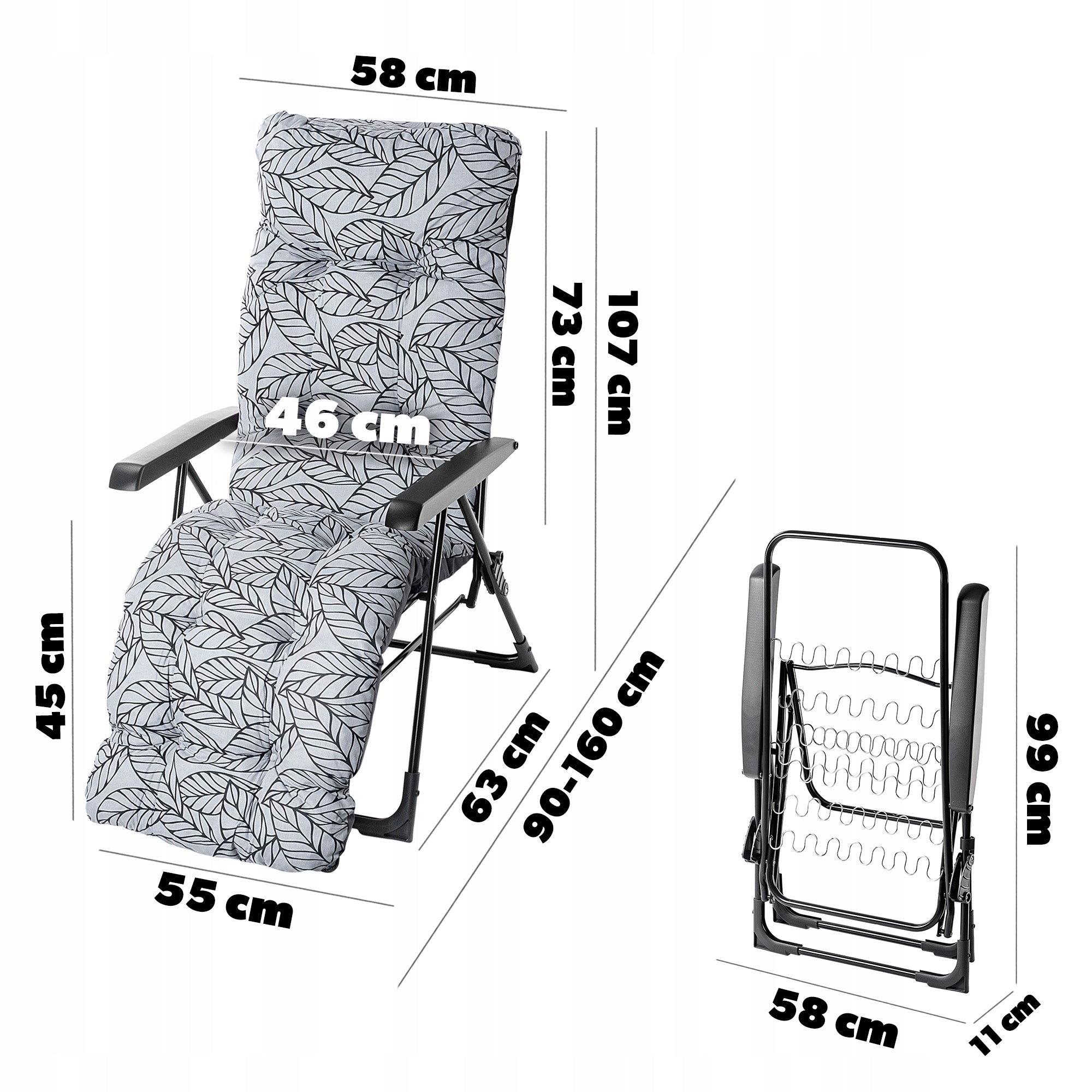 GARDEN CHAIR BEACH CHAIR FOLDING TOURIST ADJUSTABLE TERRACE Brand Kadax