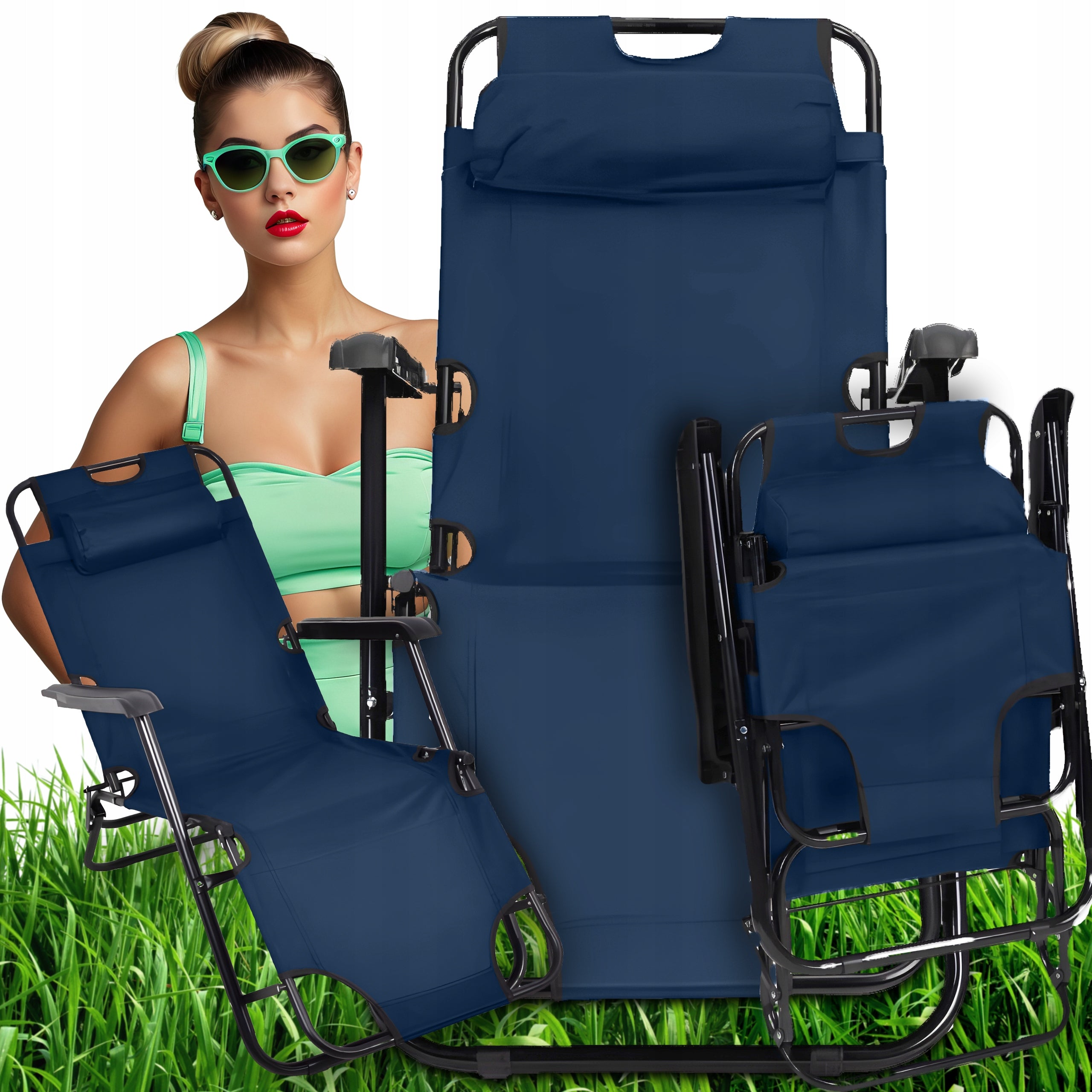 GARDEN CHAIR BEACH CHAIR TOURIST FOLDING CUSHION