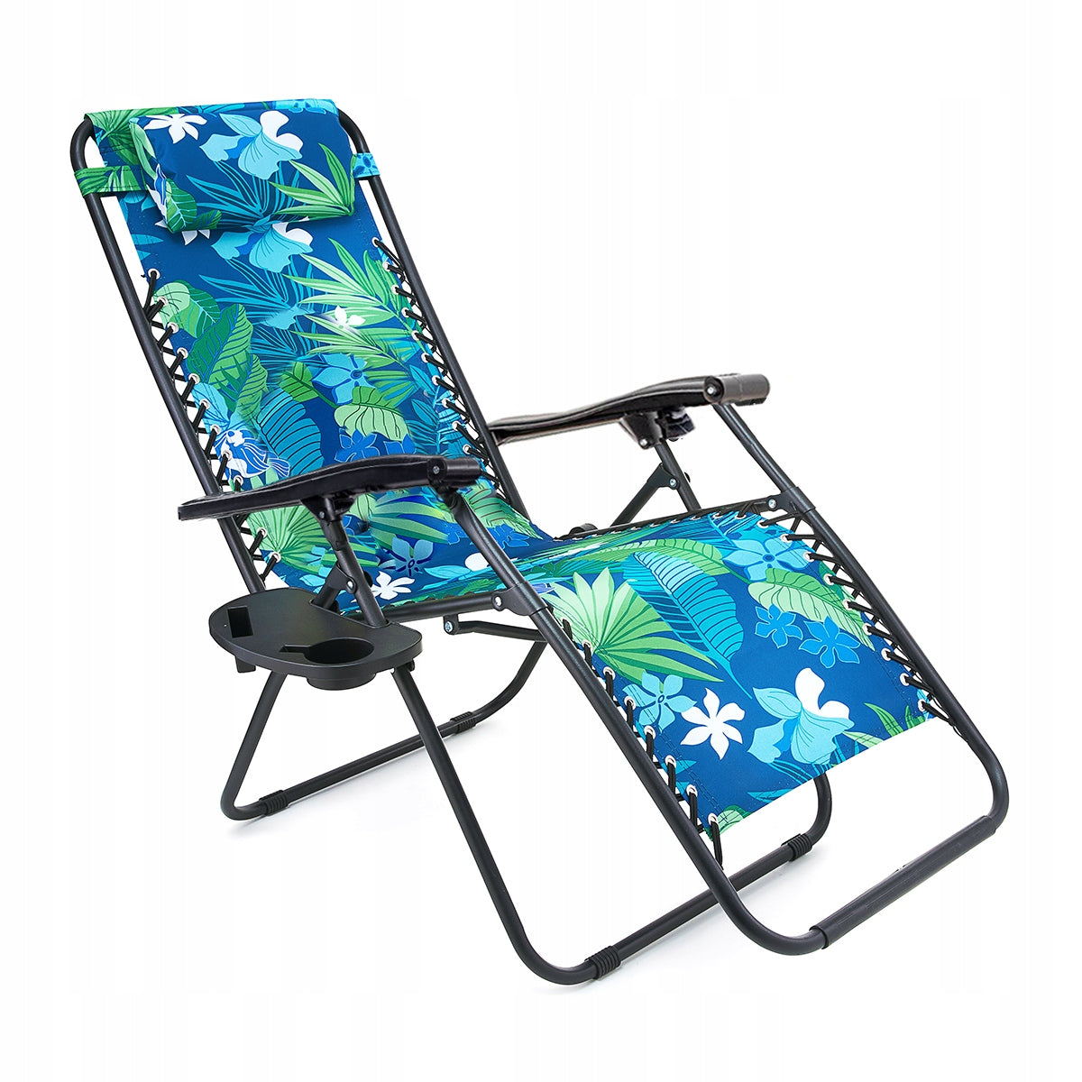 GARDEN CHAIR SUN LOUNGER BEACH CAMPING CHAIR FLOWERS + FREEBIE Color green