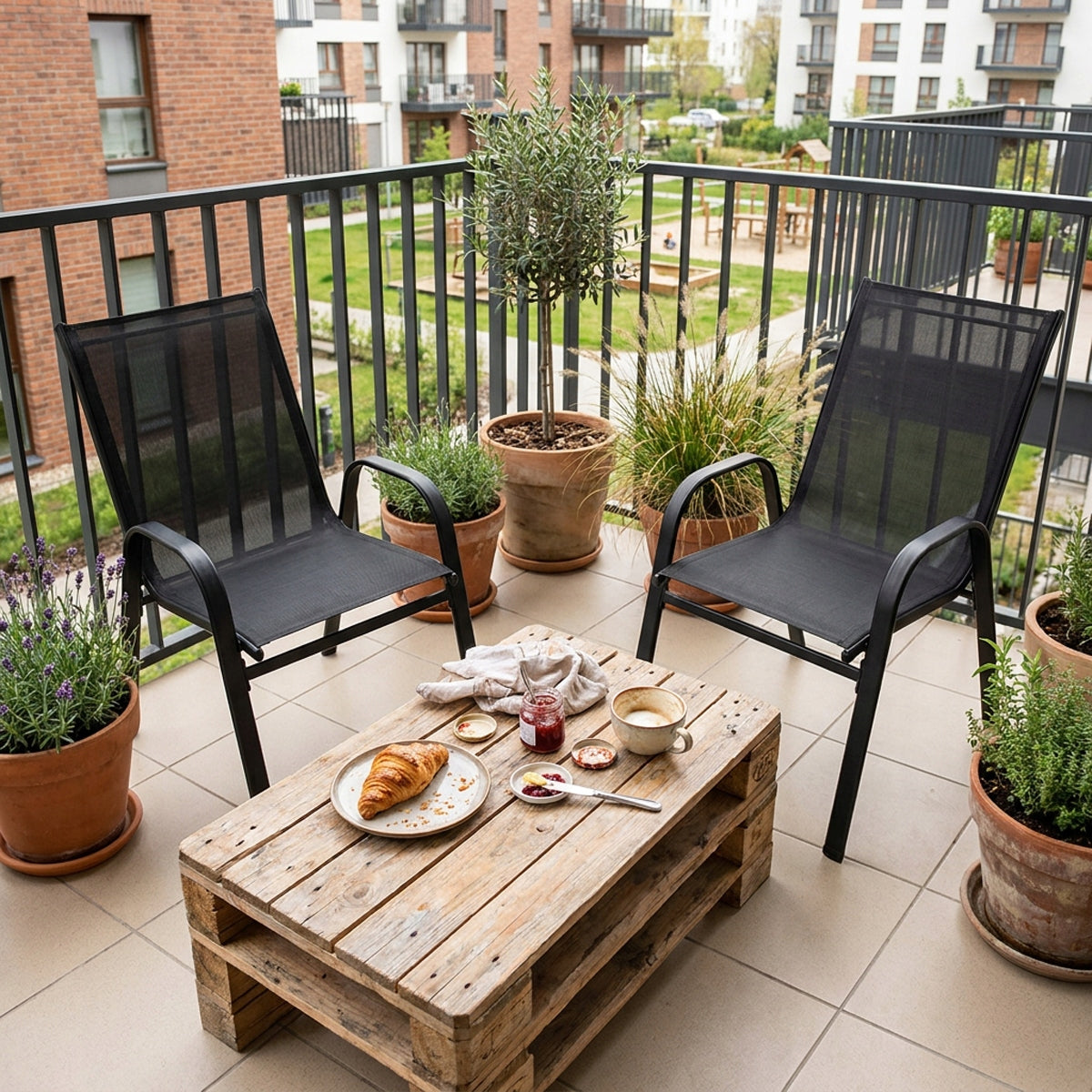GARDEN CHAIRS FOR TERRACE BALCONY GARDEN MODERN METAL CHAIR 4 PACK Number of pieces in the set 4 pcs