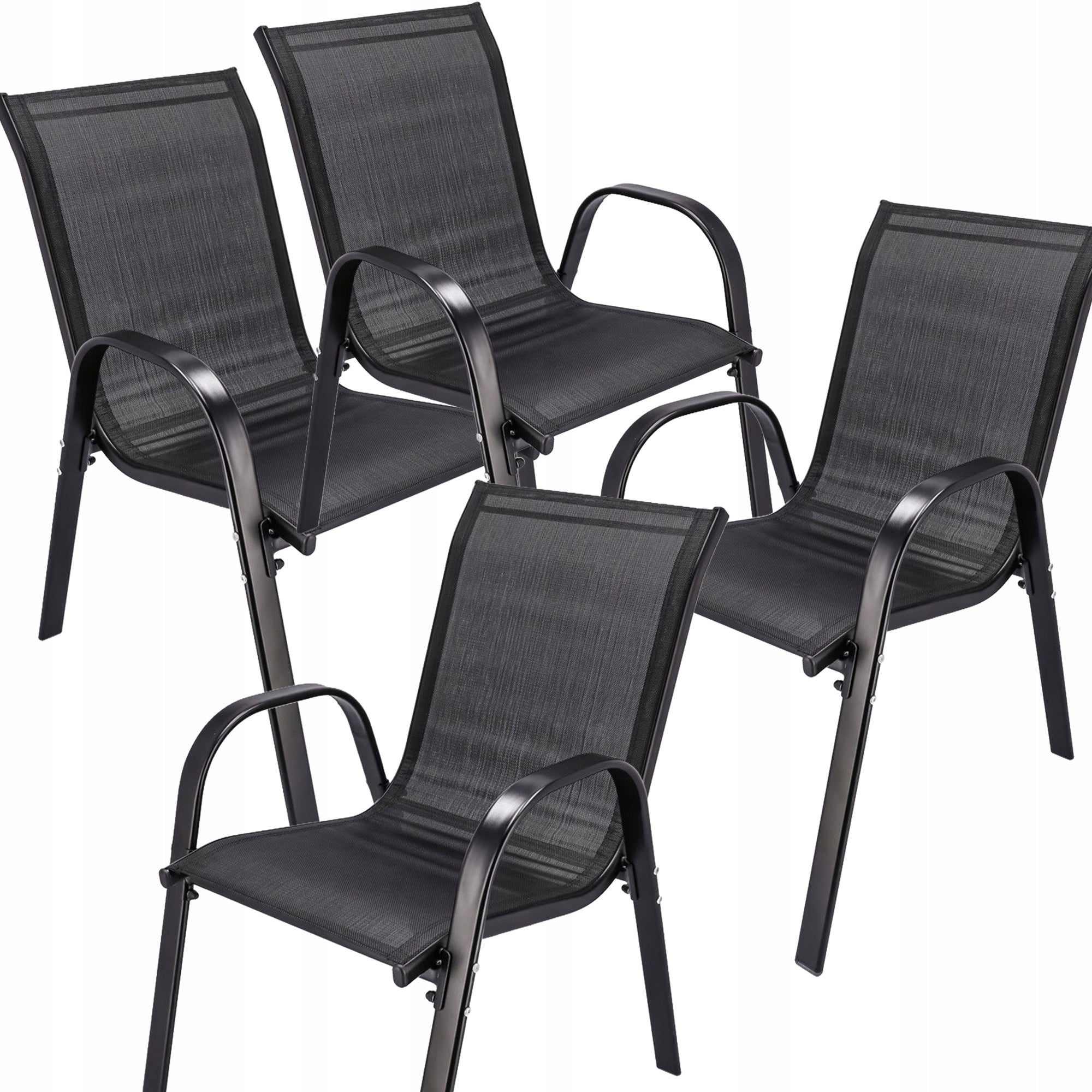 GARDEN CHAIRS FOR TERRACE BALCONY GARDEN MODERN METAL CHAIR 4 PACK