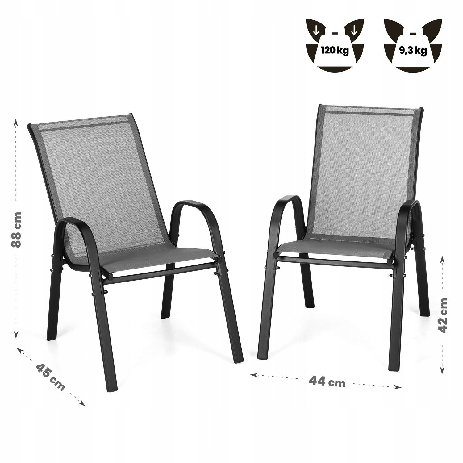 GARDEN CHAIRS METAL SET OF TWO CHAIRS FOR BALCONY TERRACE LUVERNO Style modern