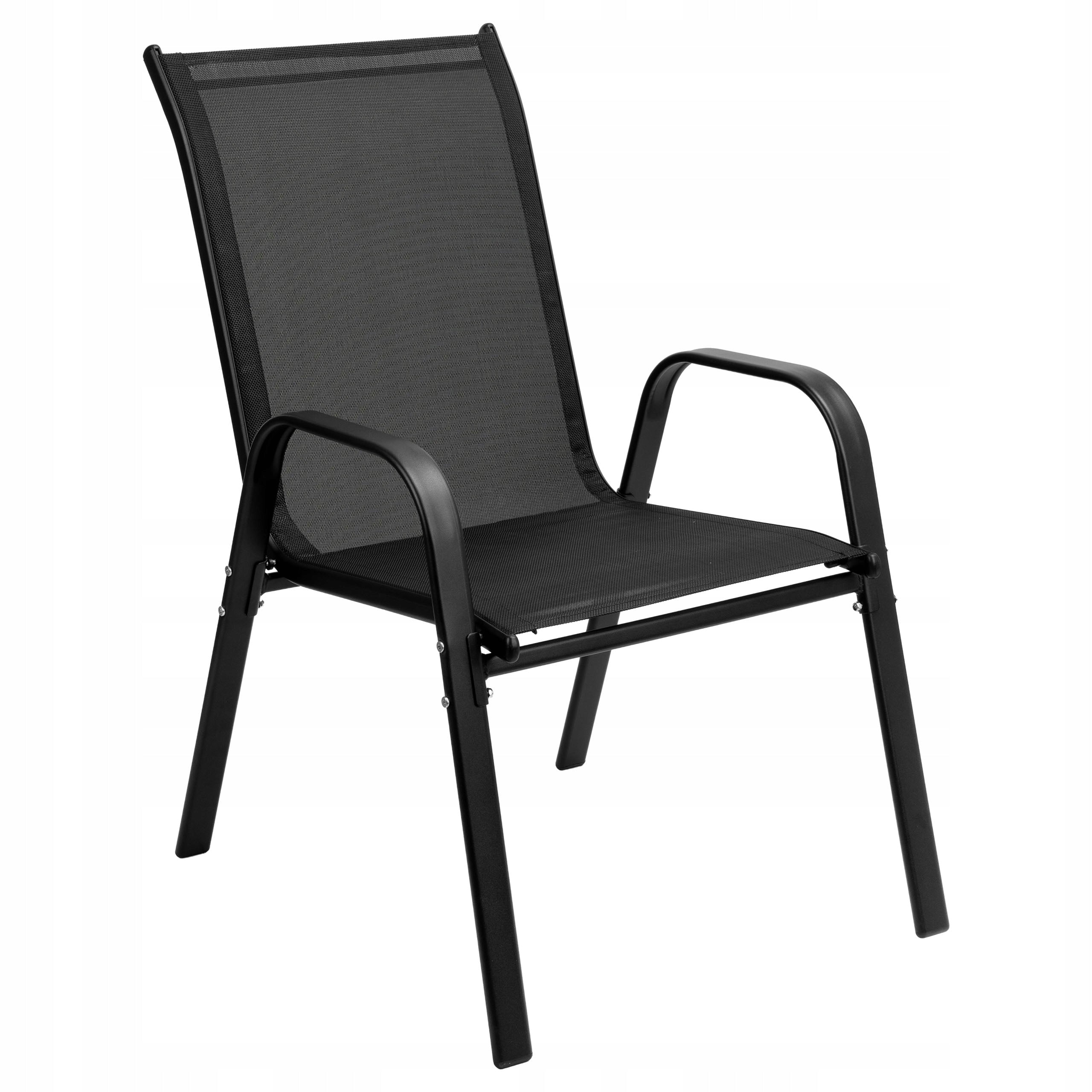 GARDEN CHAIRS SET OF 2 BLACK FOR TERRACE BALCONY GARDEN UP TO 120KG Brand IDEAL