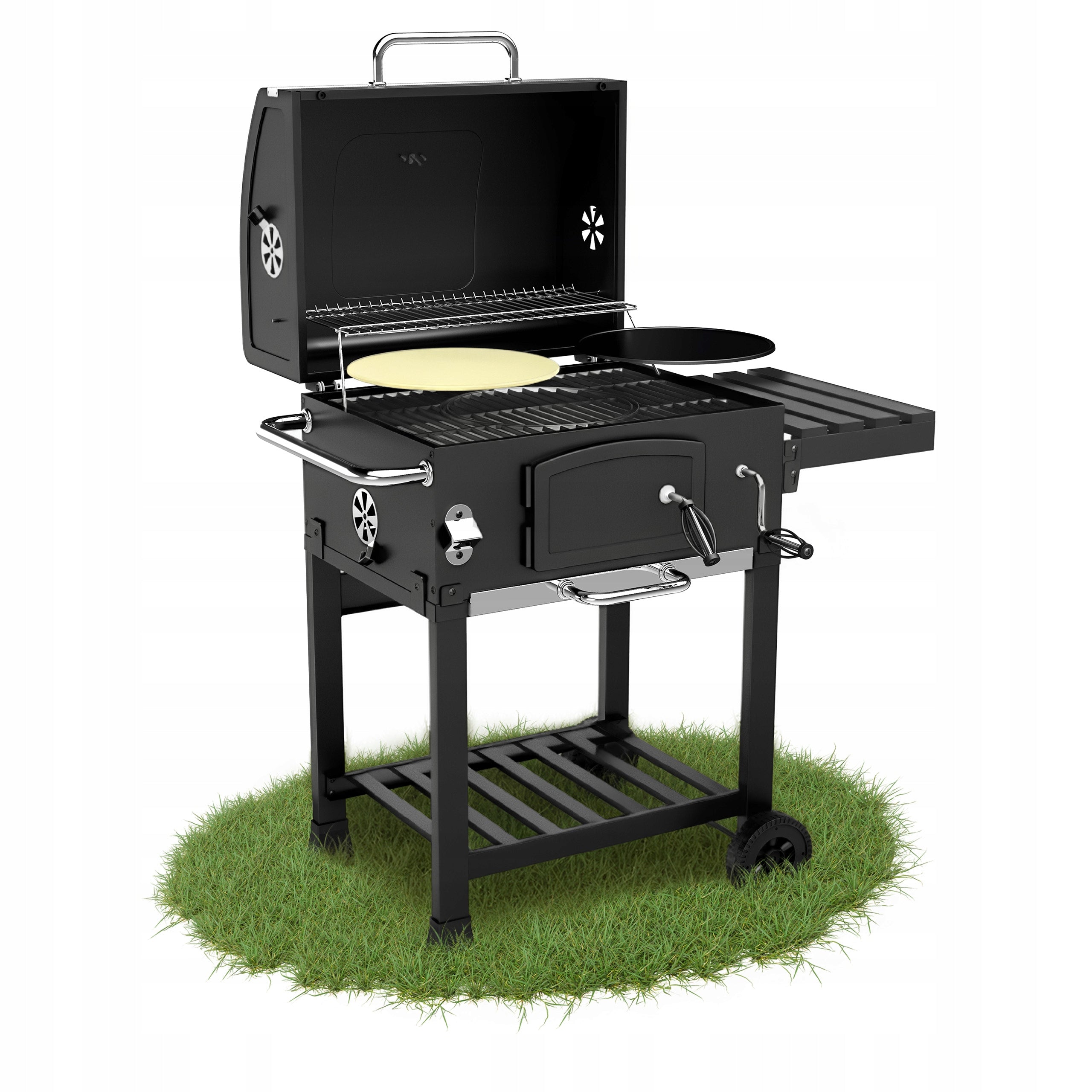 GARDEN CHARCOAL GRILL Koler Ember ch1 Cast Iron Grate Plate Stone for Pizza