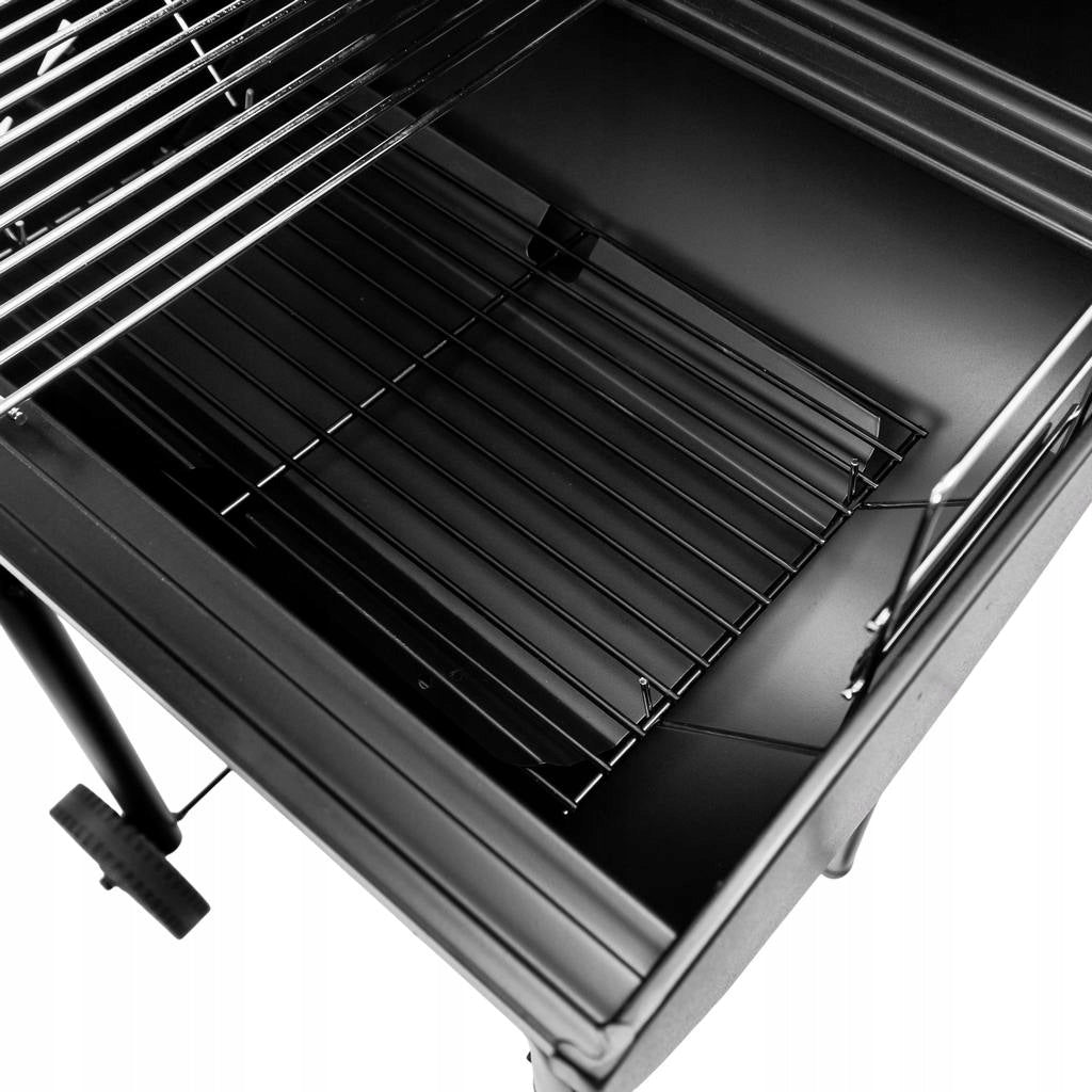 GARDEN CHARCOAL GRILL LARGE Barrel with CHIMNEY Cover THERMOMETER 2 GRATES Packaging status original