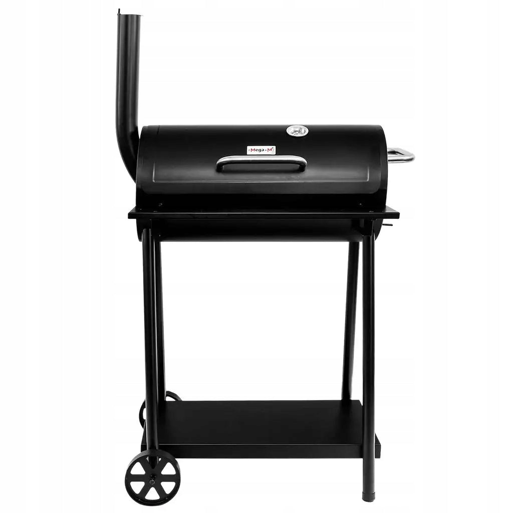 GARDEN CHARCOAL GRILL LARGE Barrel with CHIMNEY THERMOMETER Cover Manufacturer code MTP006269
