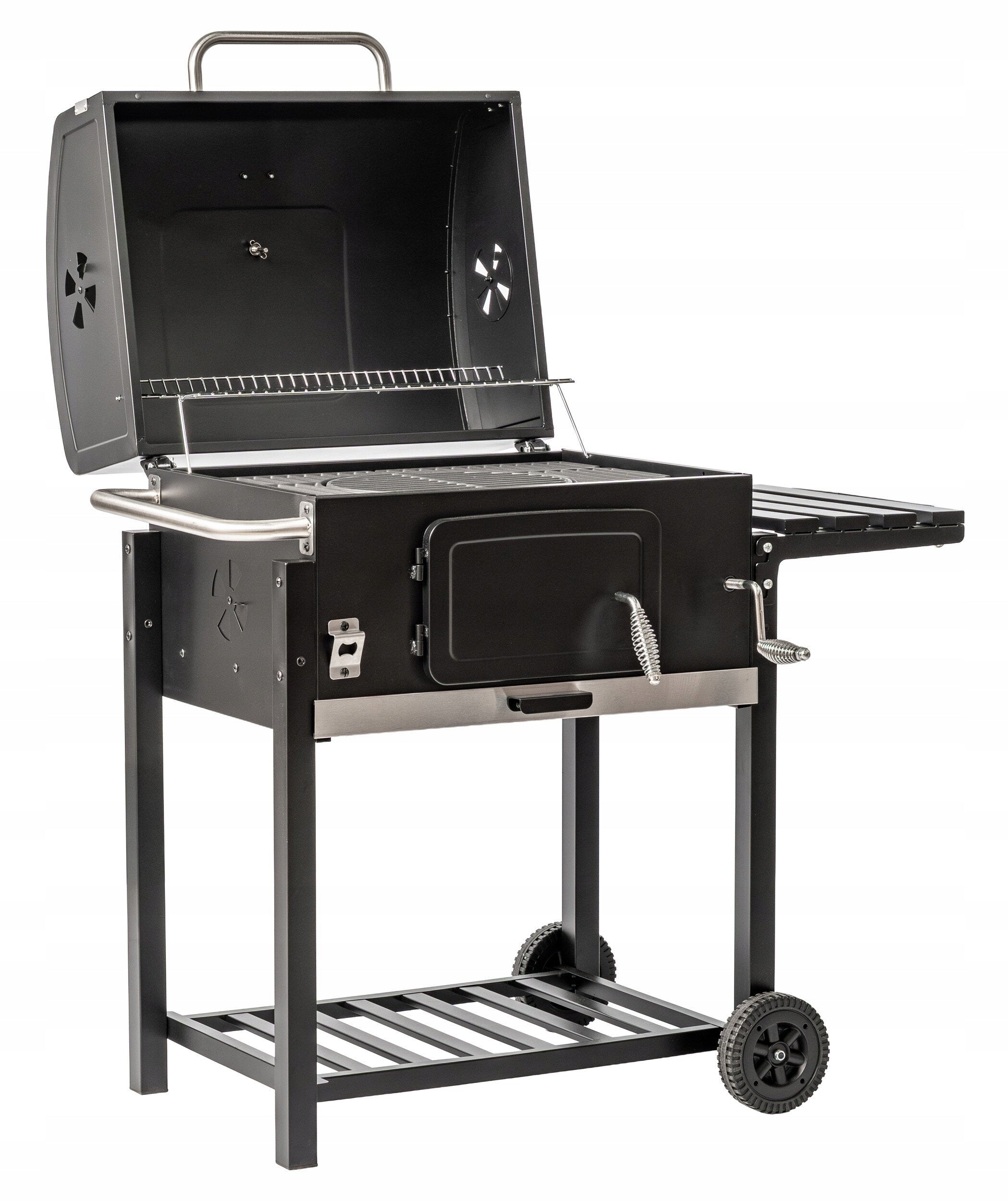 GARDEN CHARCOAL GRILL LARGE GRATE WITH COVER ASHTRAY +THERMOMETER Packaging status original