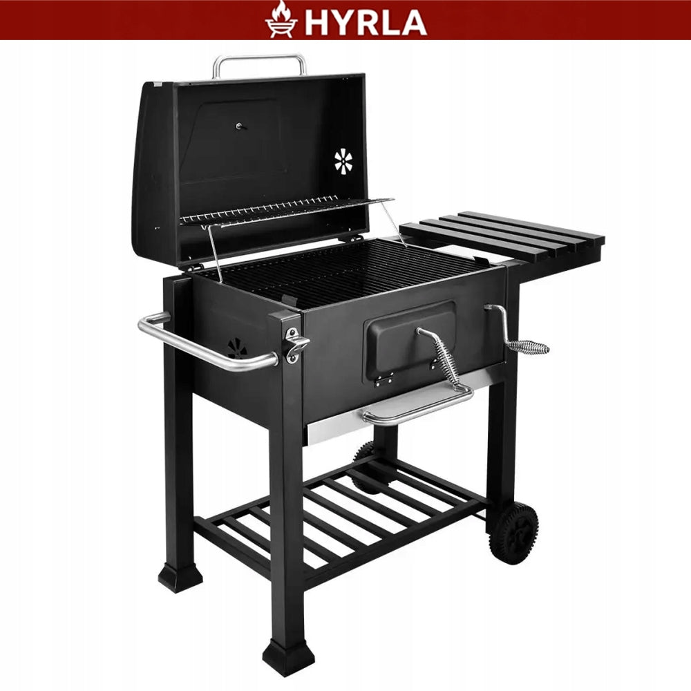 GARDEN CHARCOAL GRILL LARGE GRATES ASHTRAY THERMOMETER WHEELS XXL Manufacturer code Hyrla_05