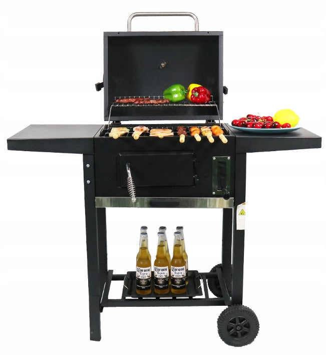GARDEN CHARCOAL GRILL LARGE WITH THERMOMETER WITH LID WITH ASHTRAY + GRATE Manufacturer no brand