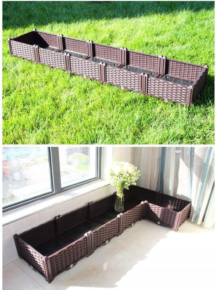 GARDEN CHEST VEGETABLE GARDEN BED HERBARIUM GROWING VEGETABLES FLOWERS DURABLE Color brown