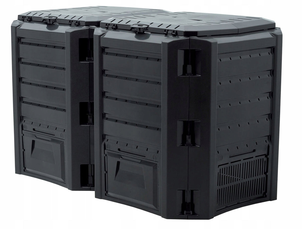 GARDEN COMPOSTER LARGE 800L BLACK 2 CHAMBER FOR COMPOST FROST-RESISTANT Packaging status original