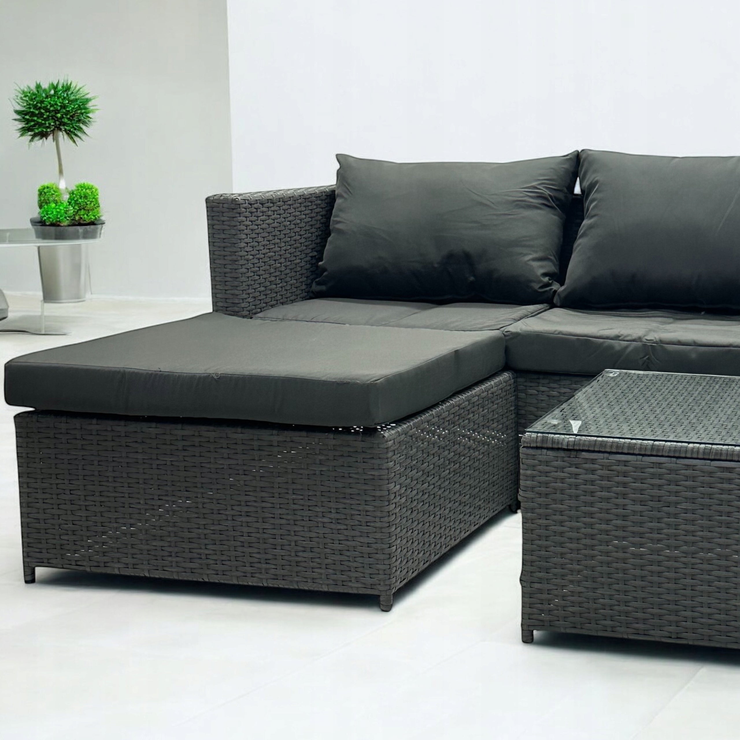 GARDEN CORNER DOUBLE-SIDED SFS066 MTG GARDEN FURNITURE SET GREY Manufacturer code Zestaw ogrodowy SFS066