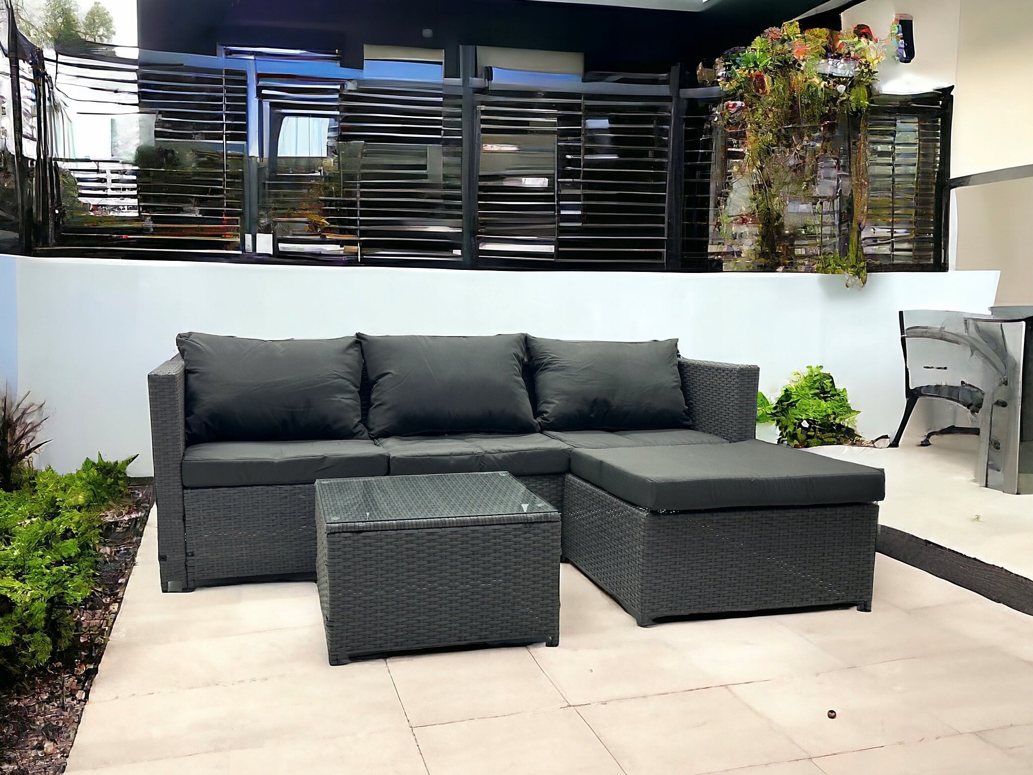 GARDEN CORNER DOUBLE-SIDED SFS066 MTG GARDEN FURNITURE SET GREY Number of items in the set 2
