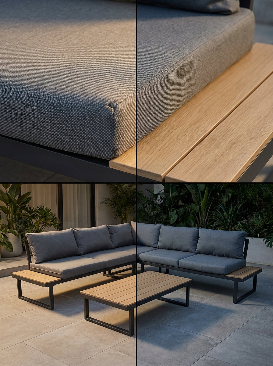 GARDEN CORNER XXL NM-28 GARDEN FURNITURE SET GARDEN FURNITURE BROWN Color gray