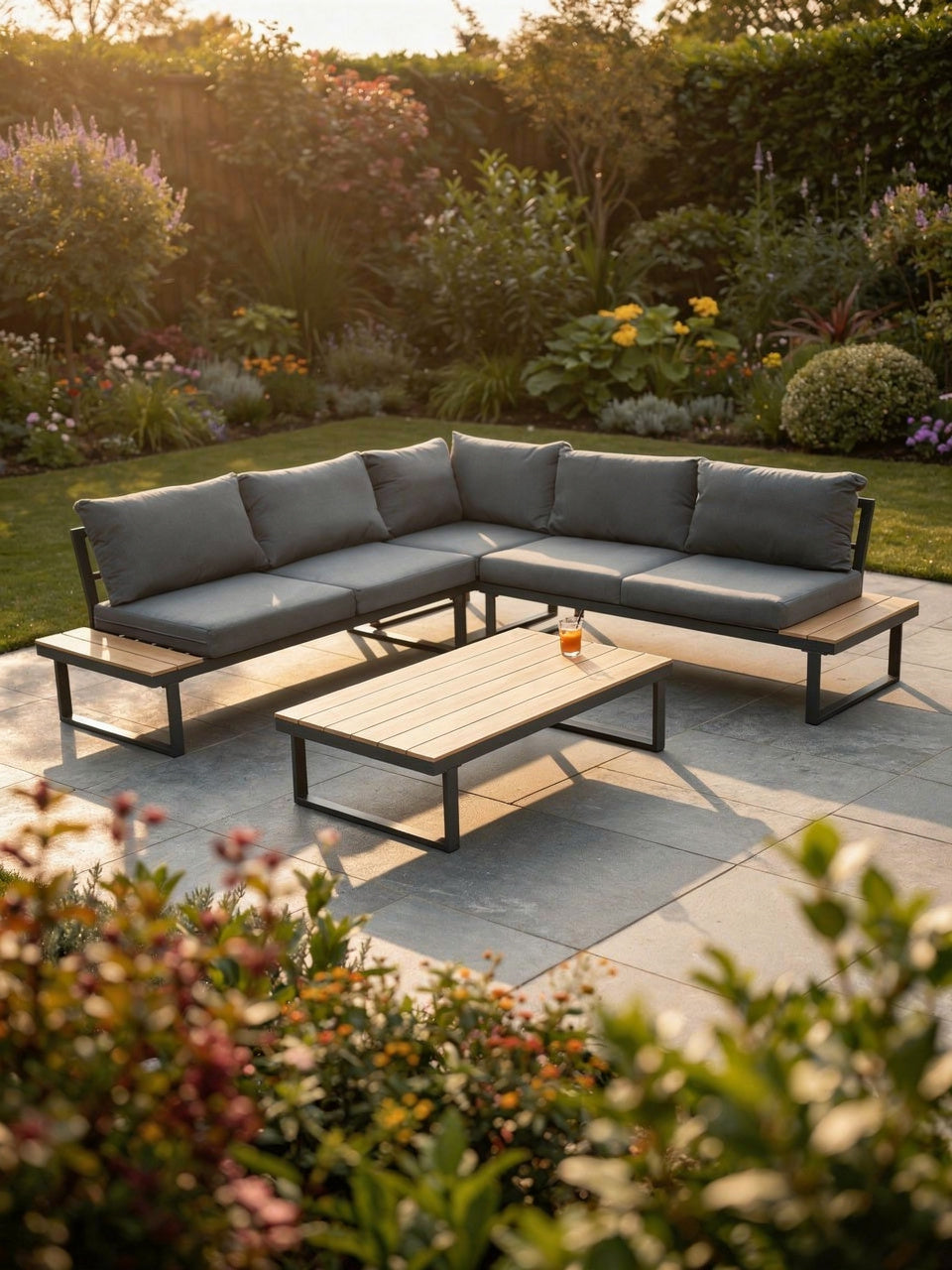 GARDEN CORNER XXL NM-28 GARDEN FURNITURE SET GARDEN FURNITURE BROWN Packaging status original