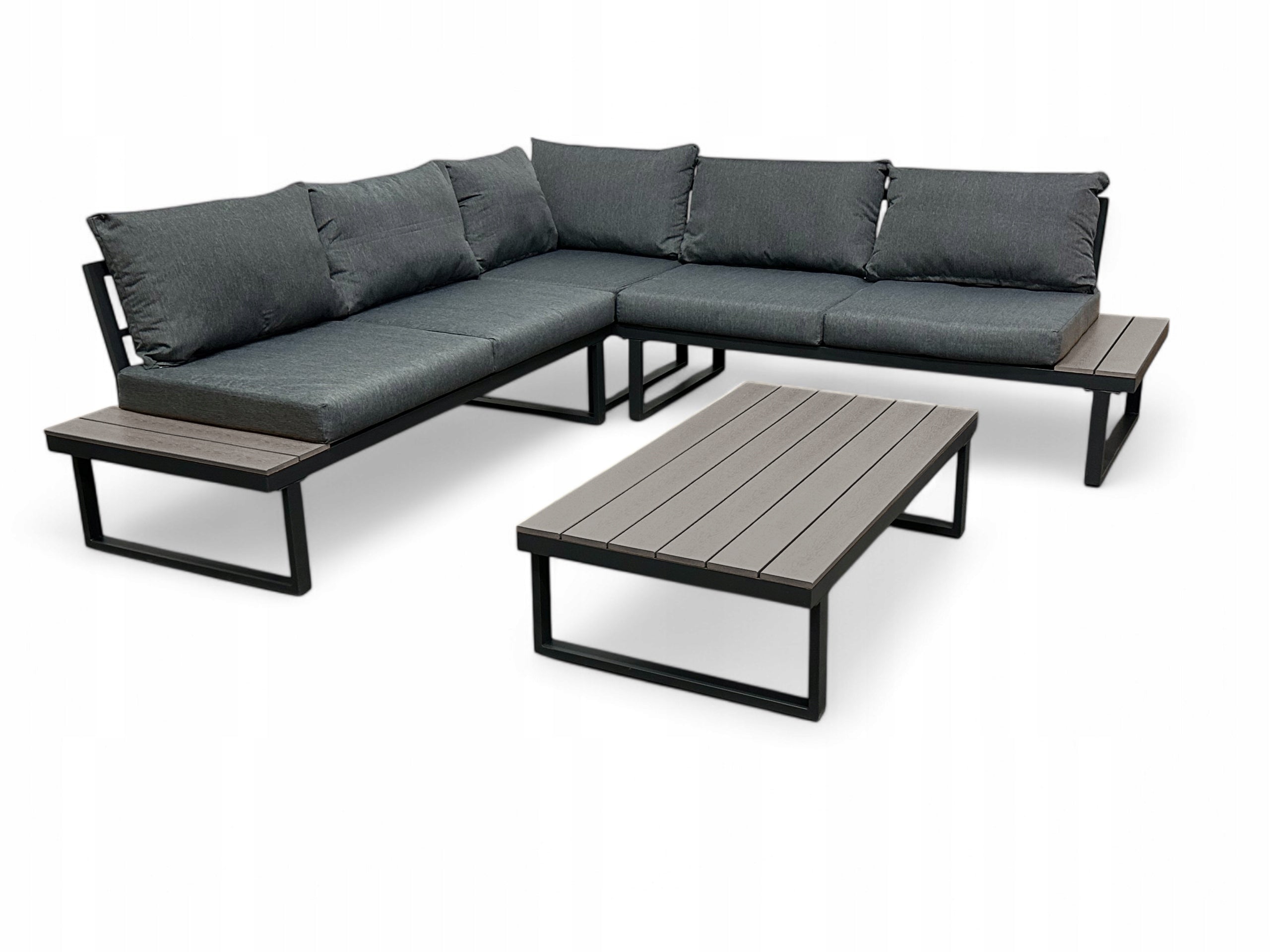 GARDEN CORNER XXL NM-28 GARDEN FURNITURE SET GREY Line Poliwood II