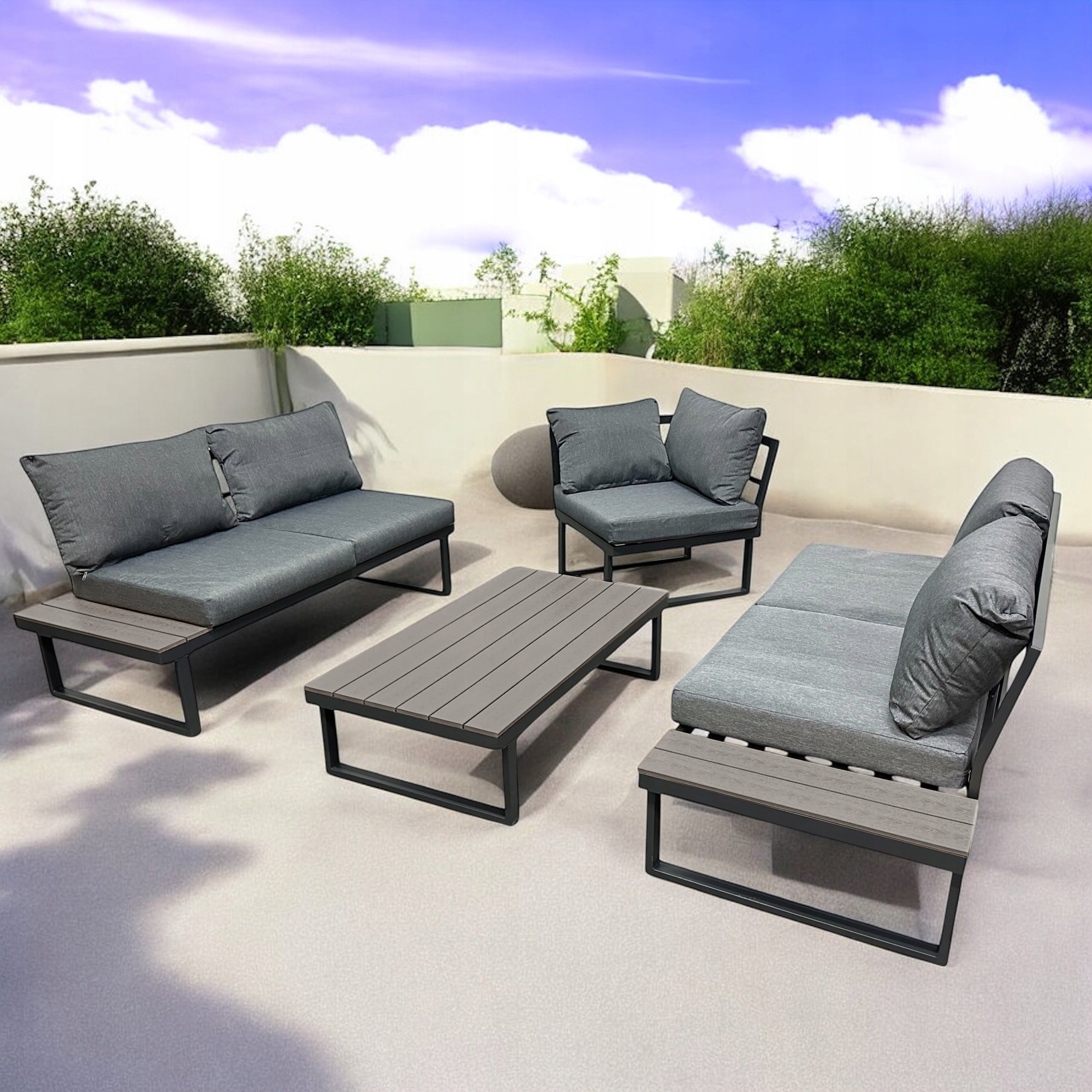 GARDEN CORNER XXL NM-28 GARDEN FURNITURE SET GREY Manufacturer code MAS-NM-28