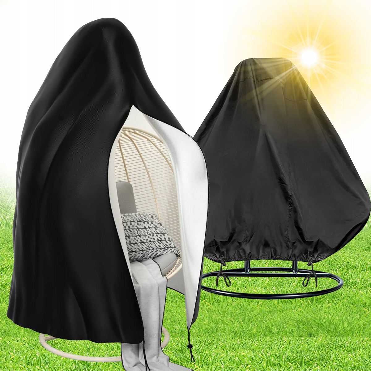 GARDEN COVER UNIVERSAL FOR ARMCHAIR HANGING GARDEN SWING + CASE Product height 190 cm