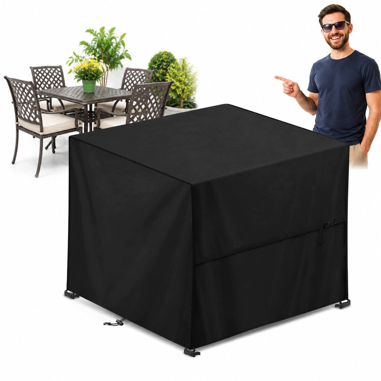 GARDEN COVER WATERPROOF FOR TABLE, 100X100X80 CM