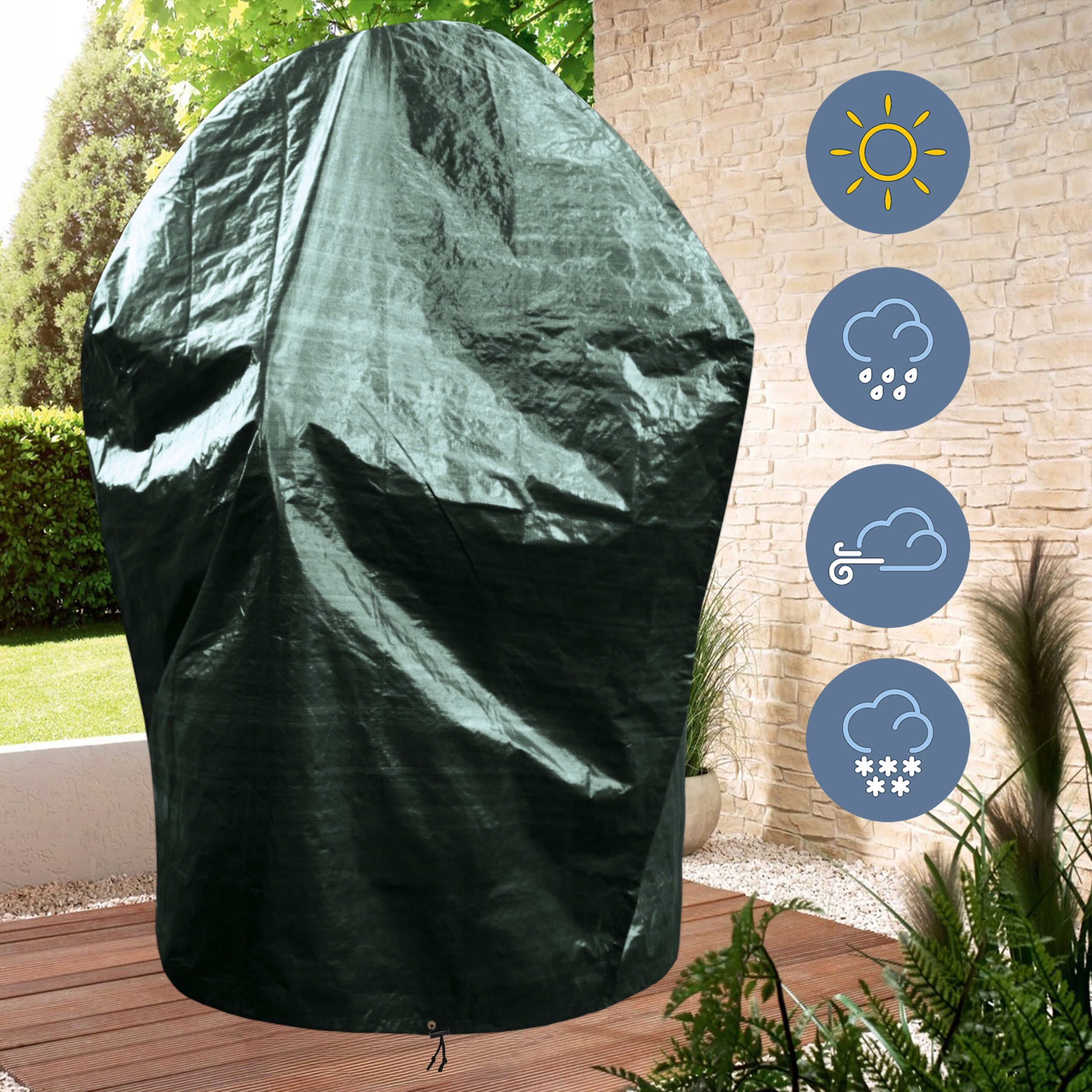 GARDEN COVER WATERPROOF PROTECTIVE FOR COCOON GARDEN FURNITURE UV TARPAULIN Length 180 cm