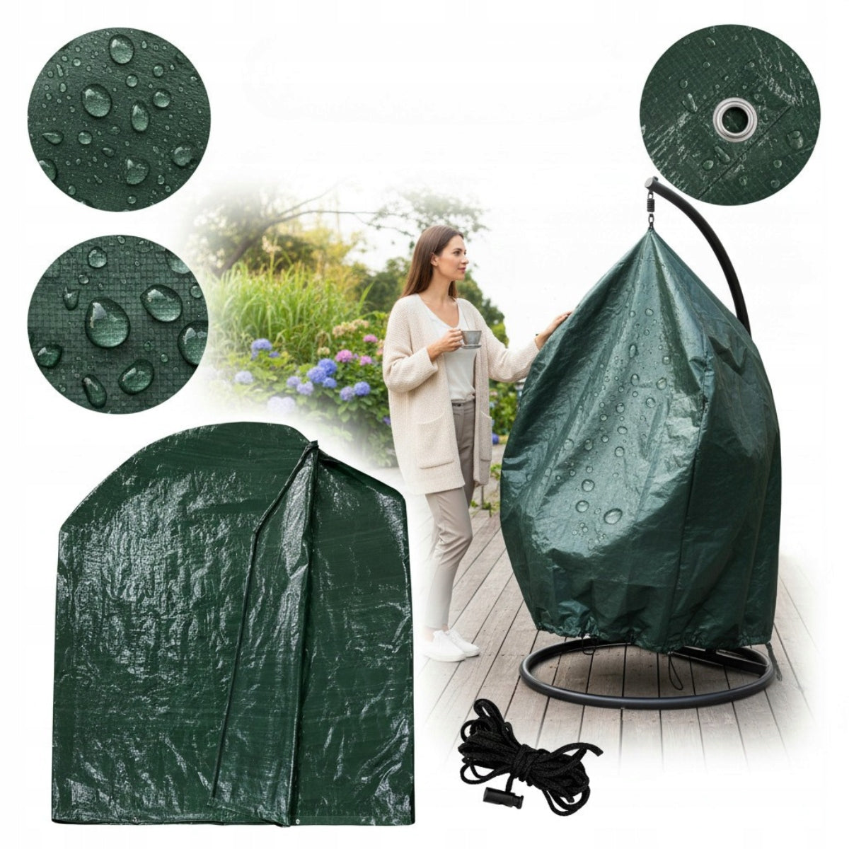 GARDEN COVER WATERPROOF PROTECTIVE FOR COCOON GARDEN FURNITURE UV TARPAULIN