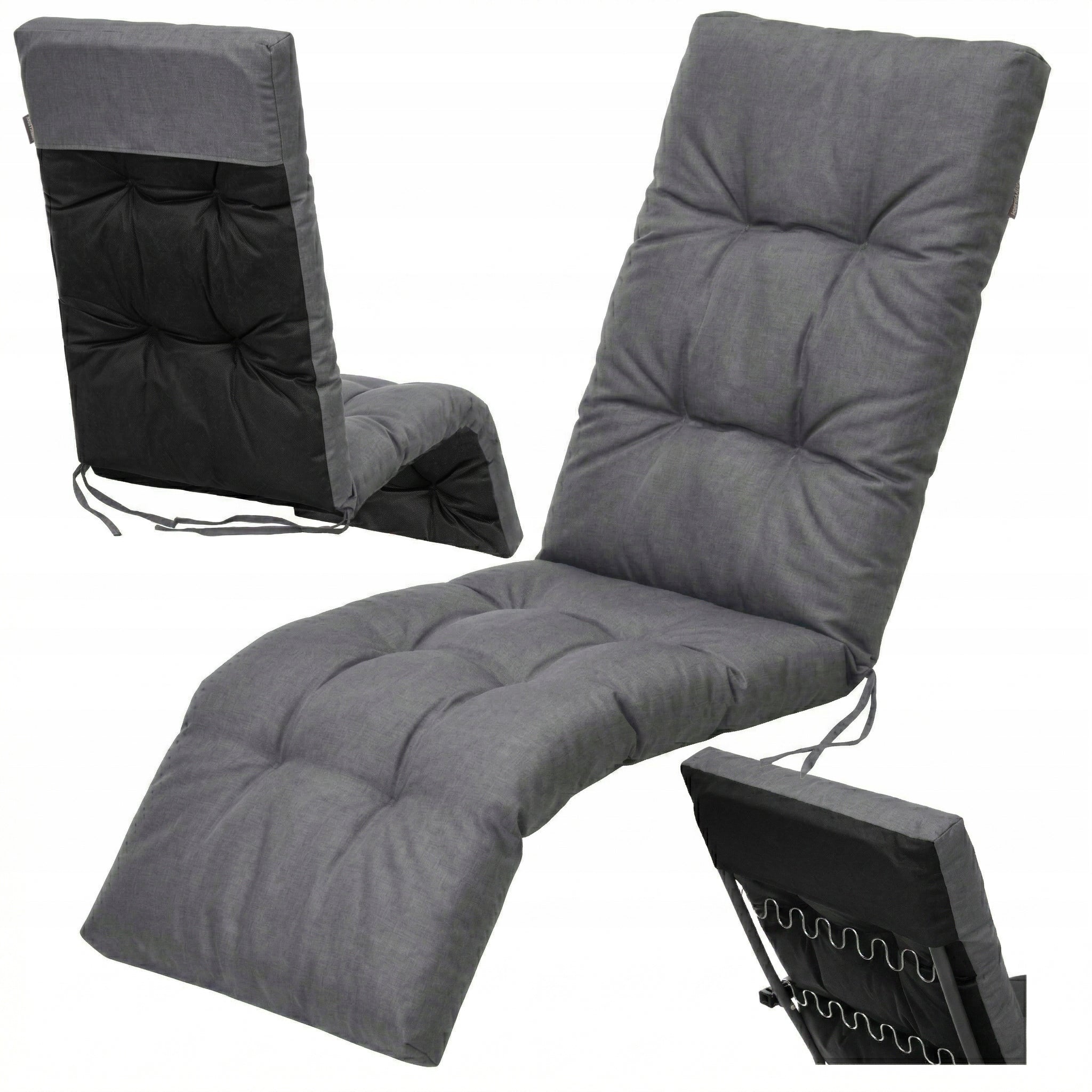 GARDEN CUSHION FOR SUN LOUNGER WITH FOOTREST LONG CUSHION FOR COUCH 50x50x160
