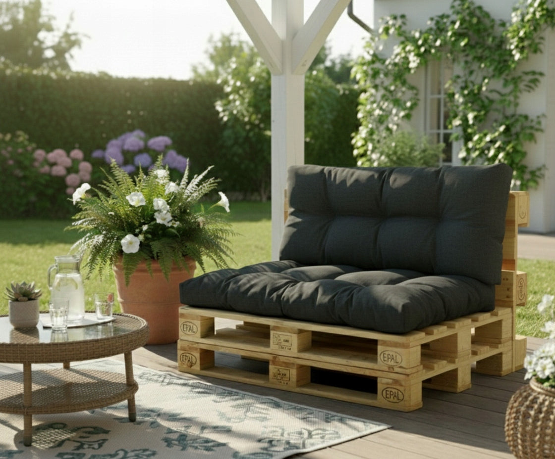 GARDEN CUSHIONS FOR PALLET FURNITURE - SET OF 2 PCS 120×80 CM ANTHRACITE AMPO Manufacturer Ampo