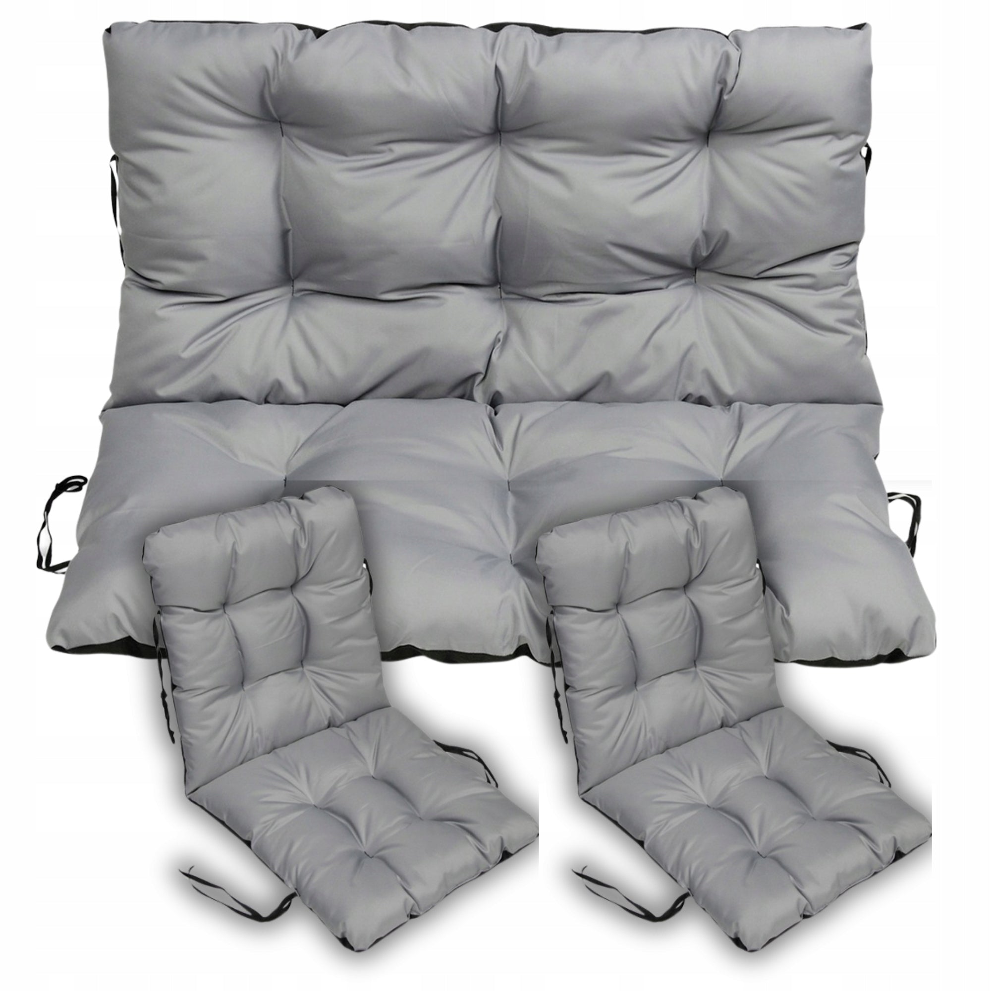 GARDEN CUSHIONS for furniture 2x CHAIR cushion 1 FOR COUCH 120x110 grey