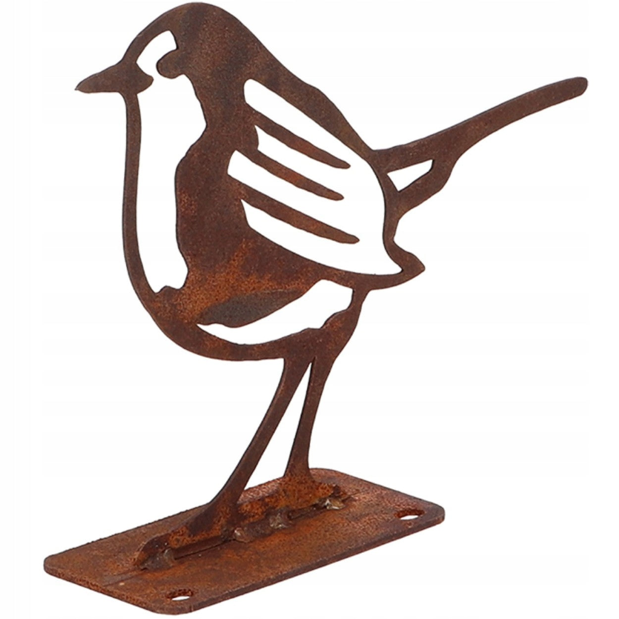 GARDEN DECORATION BIRD robin steel corten rusty rust standing ornament h10cm Series True to Nature